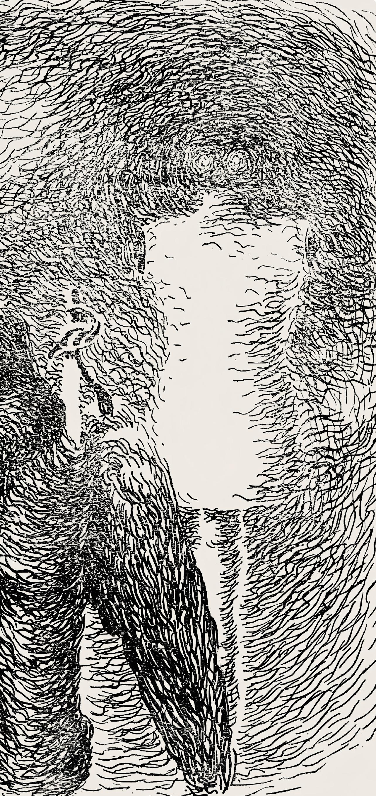 Magritte, Composition, Les chants de Maldoror (after) - Gray Figurative Print by René Magritte