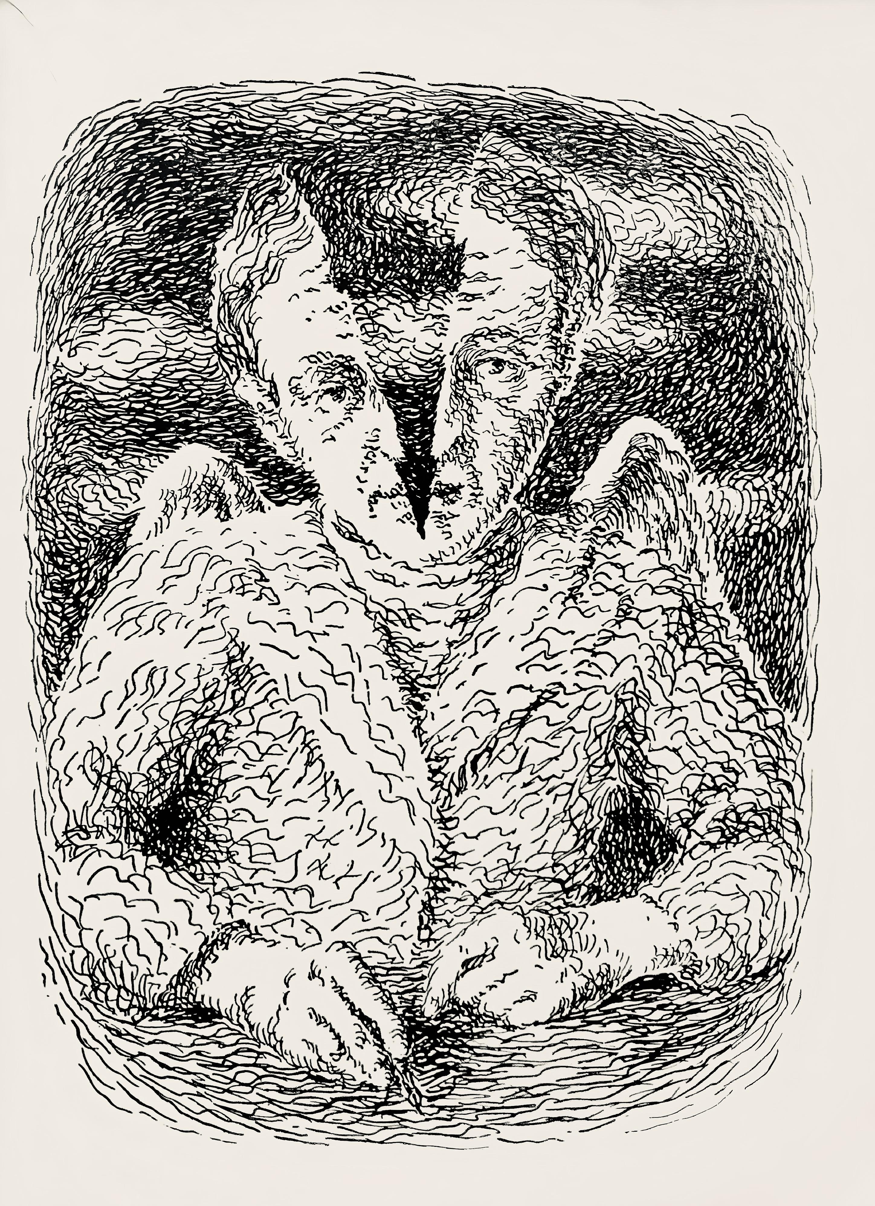 Lithograph on vélin papier pur chiffon paper. Paper Size: 10 x 7.375 inches. Inscription: Unsigned and unnumbered, as issued. Notes: From the album, Les chants de Maldoror, illustrations de René Magritte, 1948. Published and printed by Éditions La