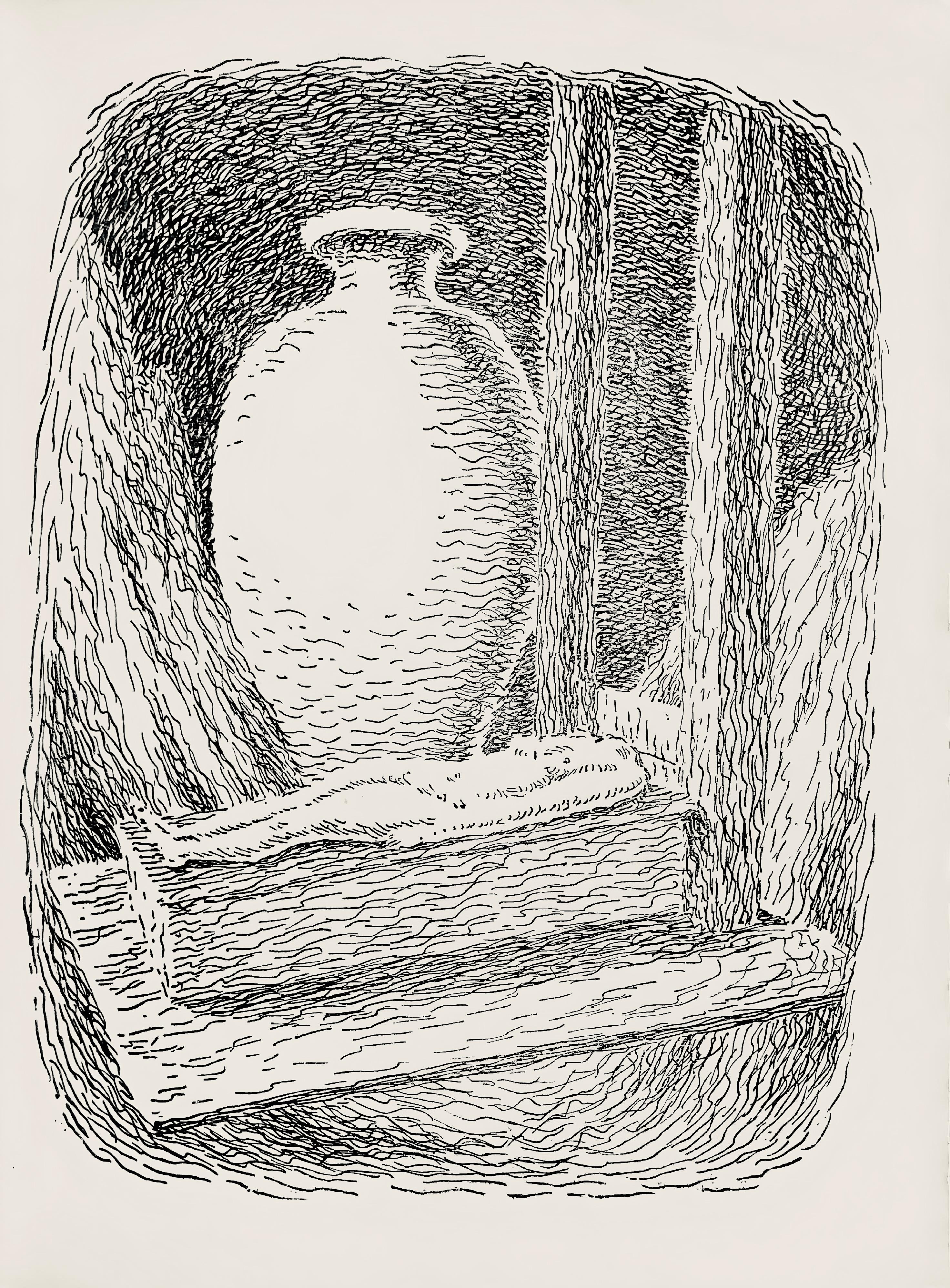 Lithograph on vélin papier pur chiffon paper. Paper Size: 10 x 7.375 inches. Inscription: Unsigned and unnumbered, as issued. Notes: From the album, Les chants de Maldoror, illustrations de René Magritte, 1948. Published and printed by Éditions La