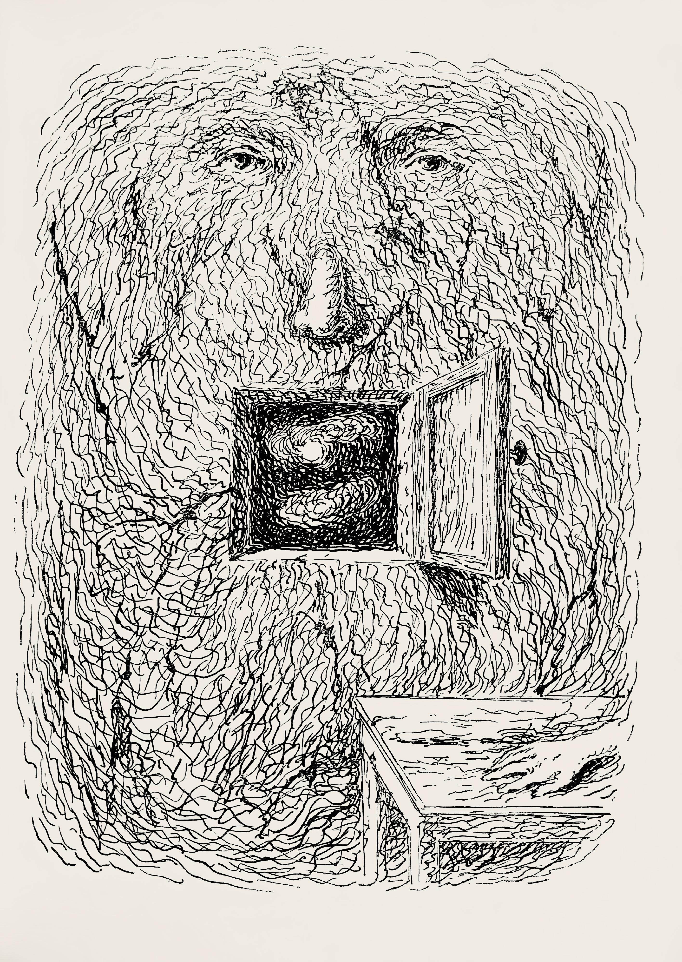 Lithograph on vélin papier pur chiffon paper. Paper Size: 10 x 7.375 inches. Inscription: Unsigned and unnumbered, as issued. Notes: From the album, Les chants de Maldoror, illustrations de René Magritte, 1948. Published and printed by Éditions La