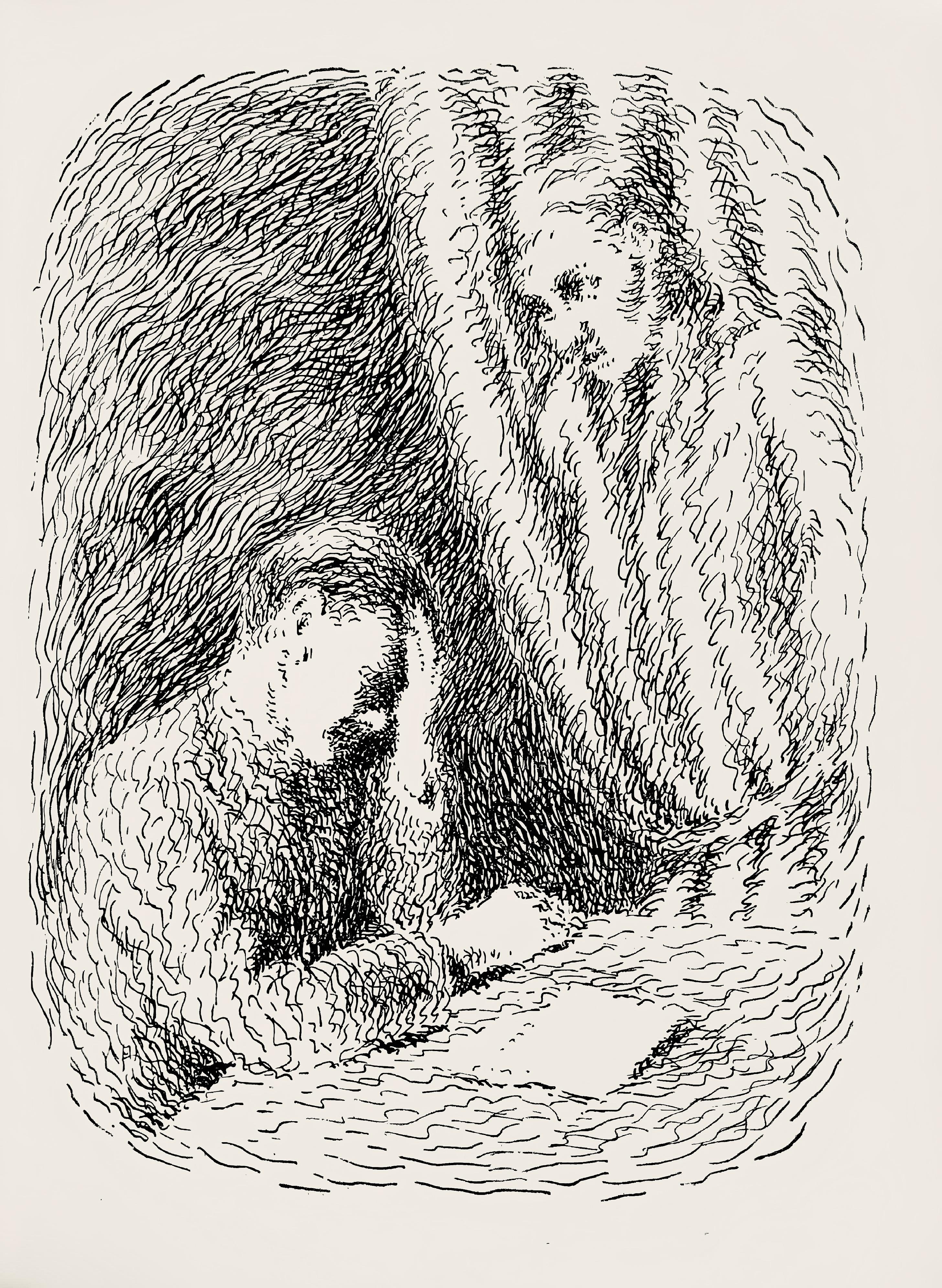 Lithograph on vélin papier pur chiffon paper. Paper Size: 10 x 7.375 inches. Inscription: Unsigned and unnumbered, as issued. Notes: From the album, Les chants de Maldoror, illustrations de René Magritte, 1948. Published and printed by Éditions La