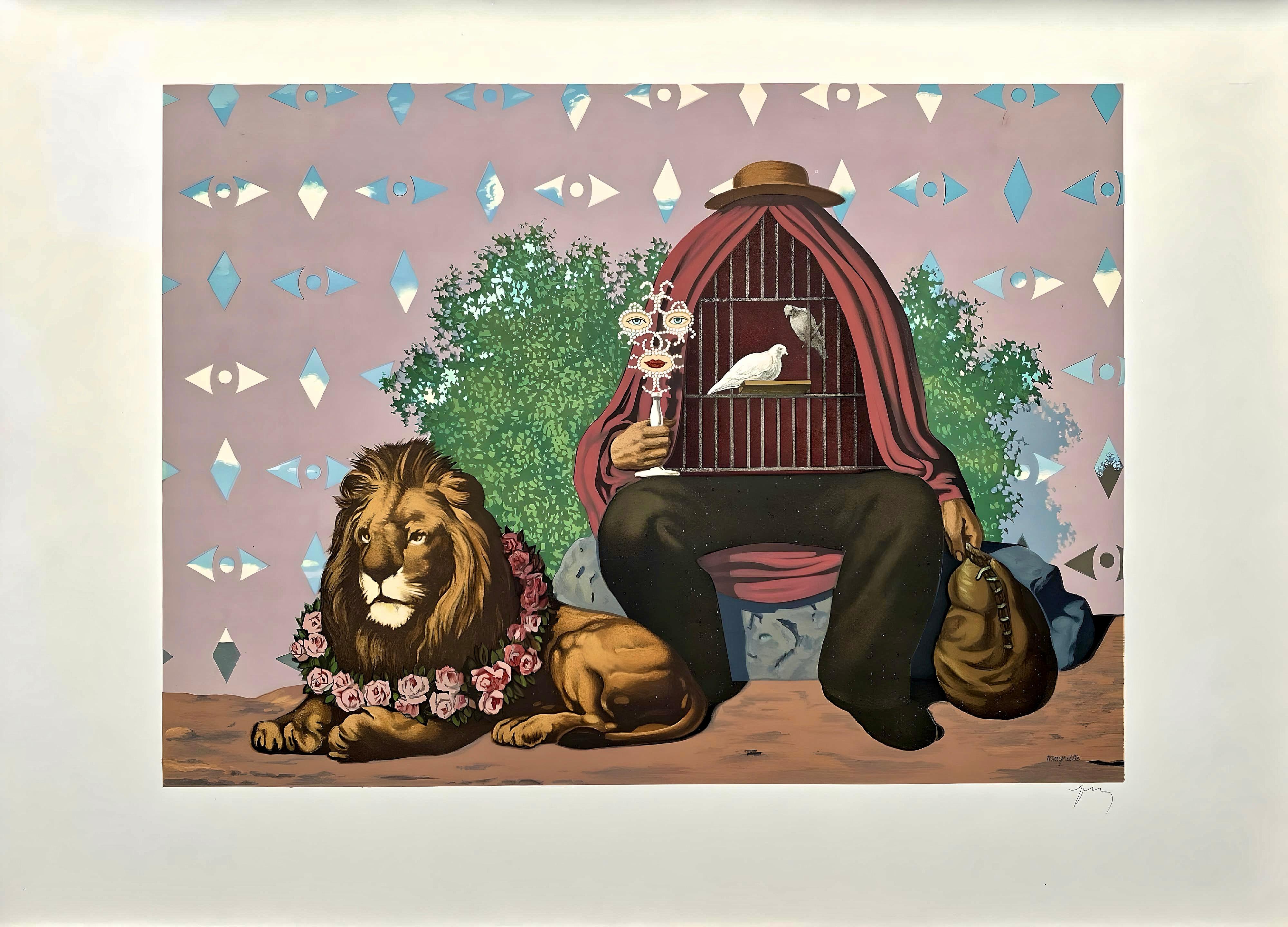 Magritte, Deux Tourterelles, dans la Chaude Pénombre de Leur Maison (after) For Sale 3