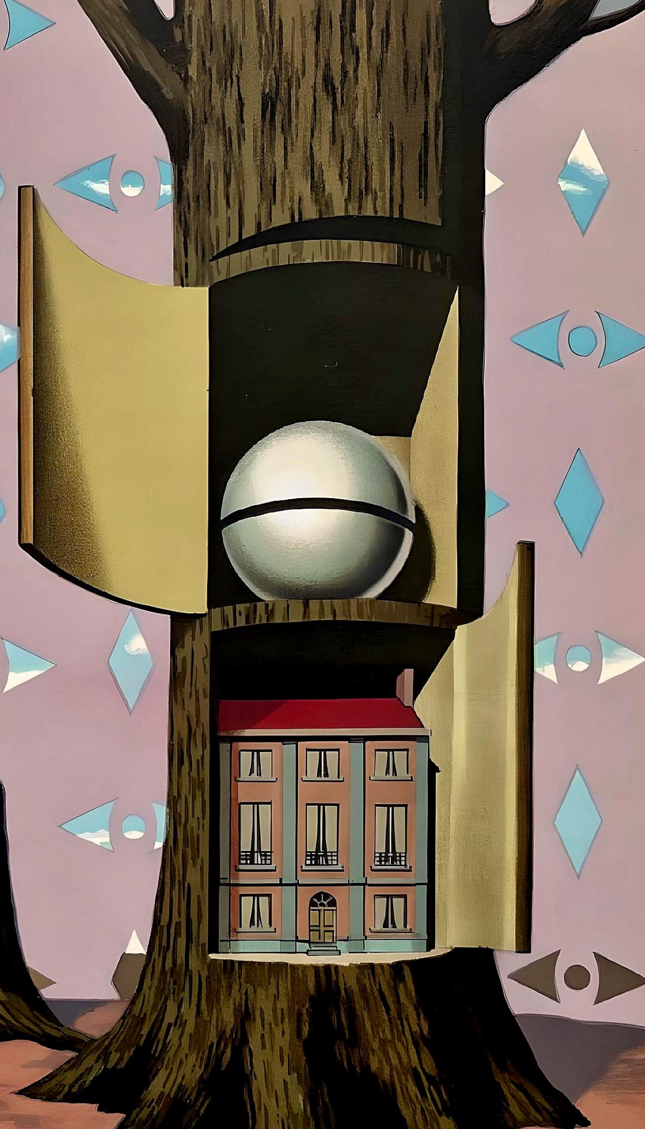 Magritte, Il y a sur le Rivage de la Mer Deux Pommes Visiteuses (nach) – Print von René Magritte