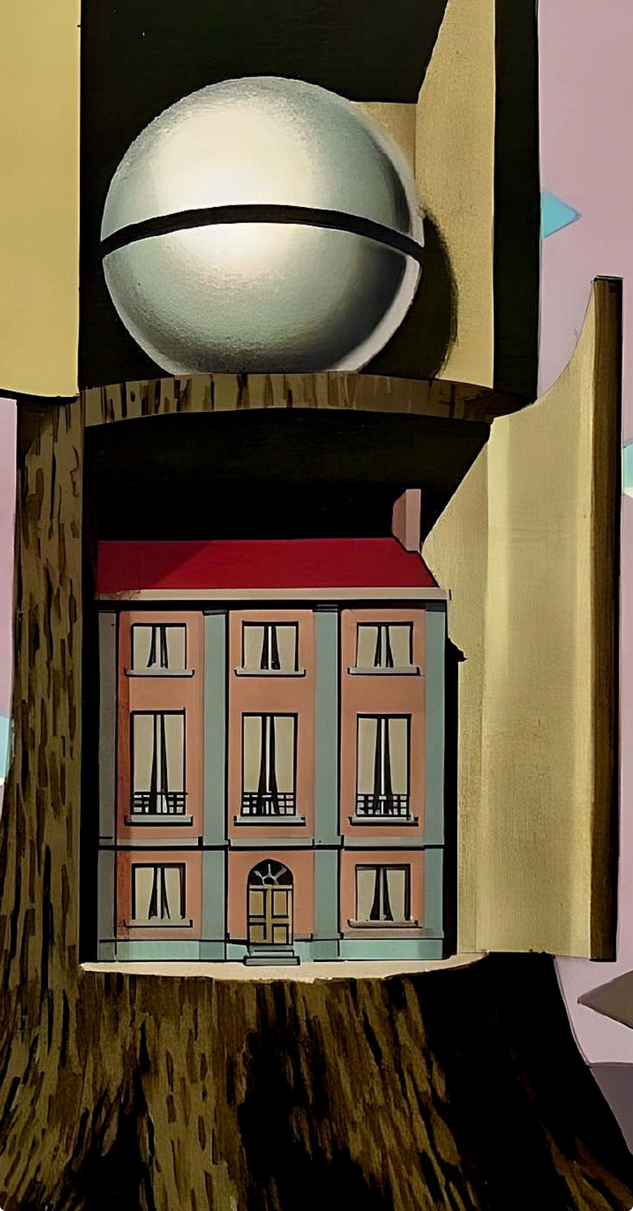 Magritte, Il y a sur le Rivage de la Mer Deux Pommes Visiteuses (after) - Surrealist Print by René Magritte
