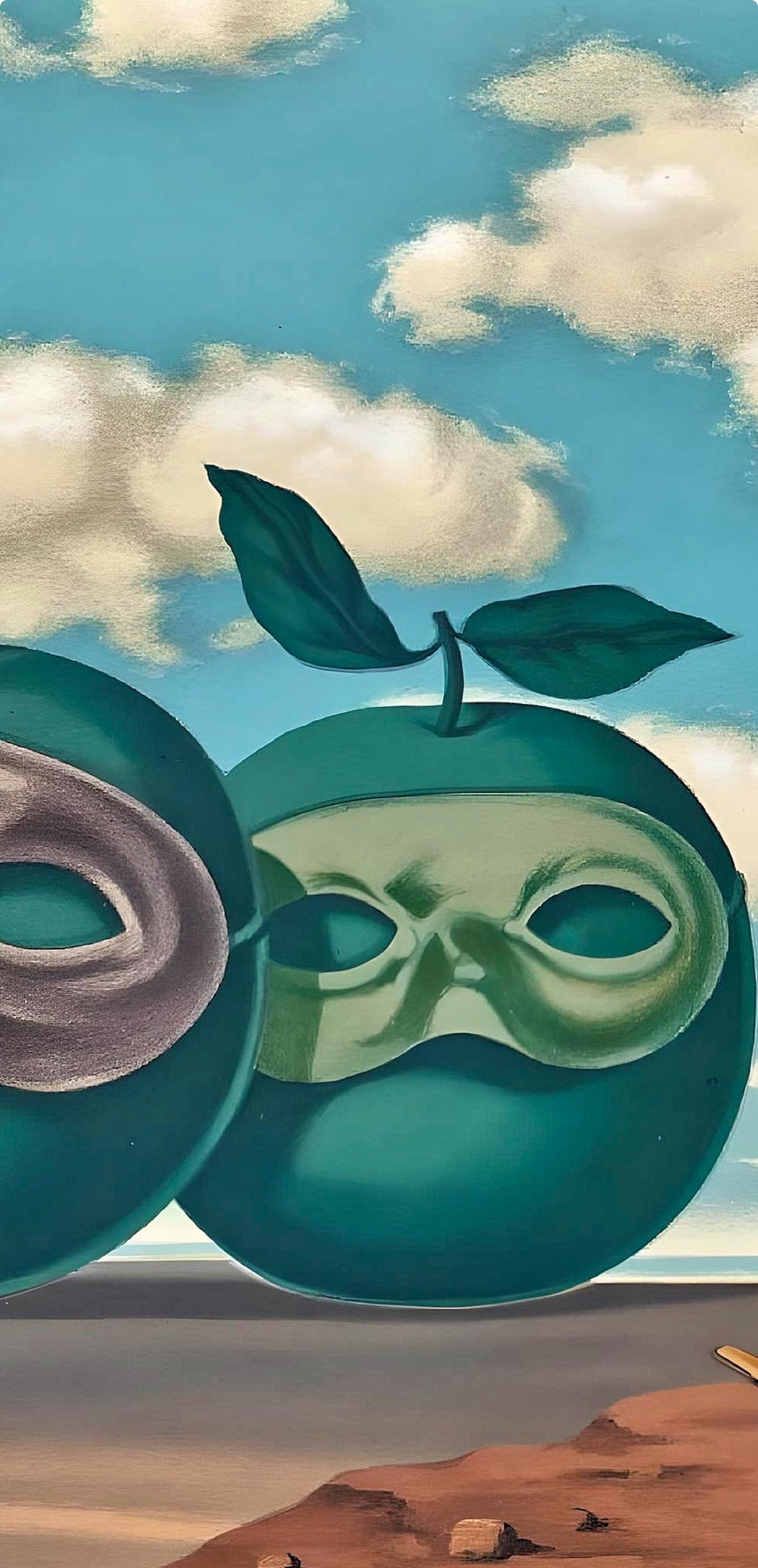 Magritte, Il y a sur le Rivage de la Mer Deux Pommes Visiteuses (after) For Sale 2