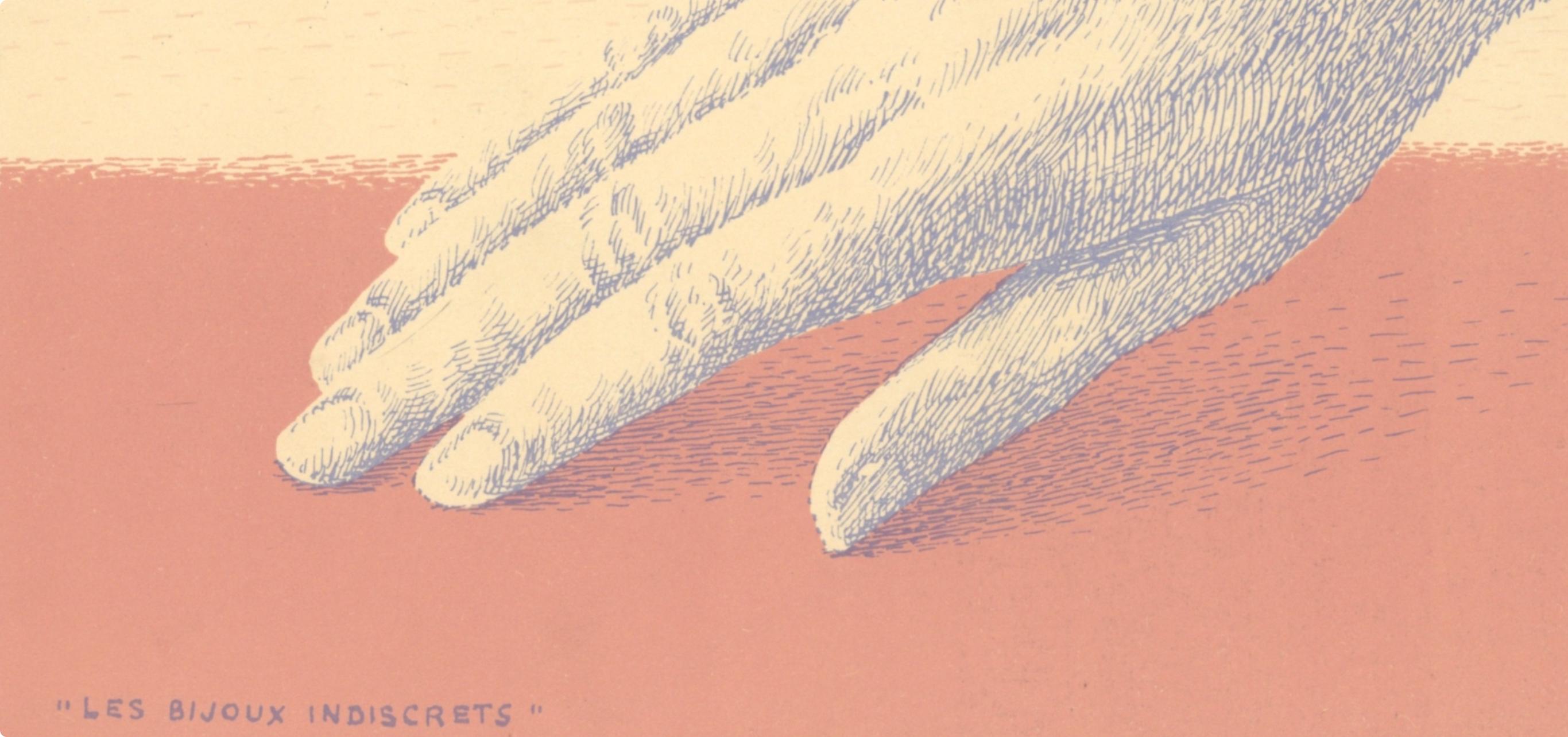 Magritte, Les bijoux indiscrets (Kaplan/Baum 3), XXe Siècle (after) - Orange Still-Life Print by René Magritte