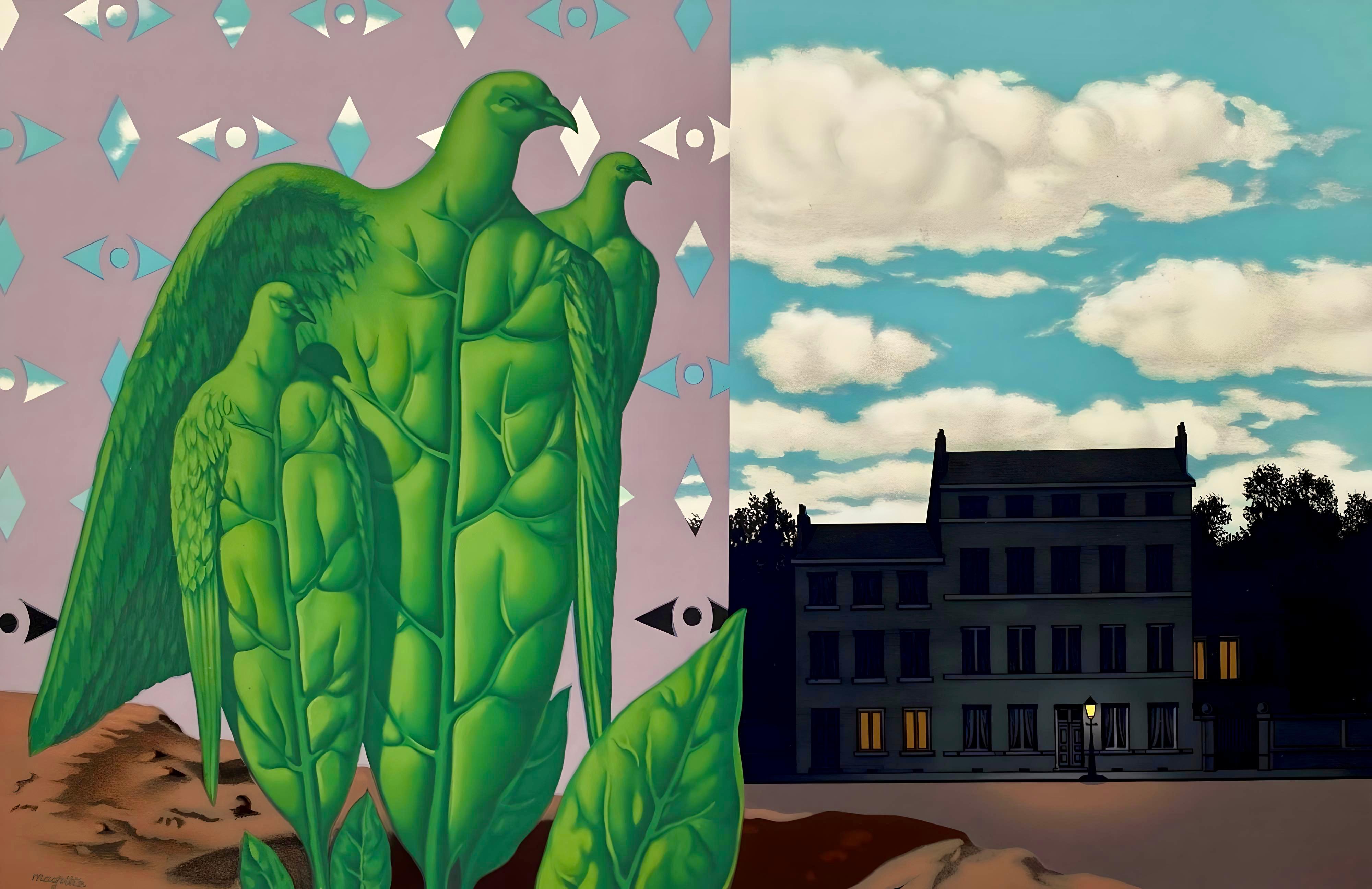 Magritte, Les Grands Oiseaux sont Ceux de L'Ile au Trésor (d'après)