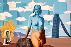 Magritte, Un Bombardon Libère son Bouquet de Flammes (after)