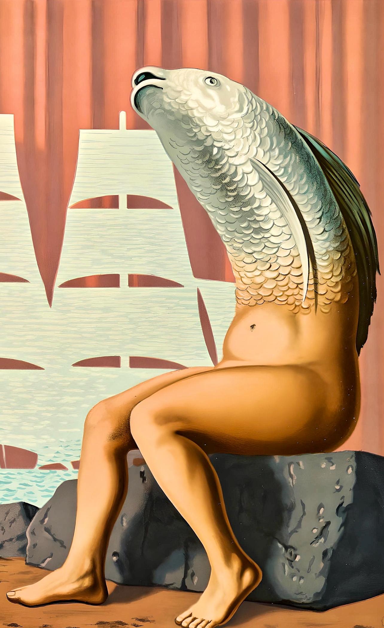 Magritte, Un Séduisant Navire d'eau de Mer (d'après) - Print de René Magritte