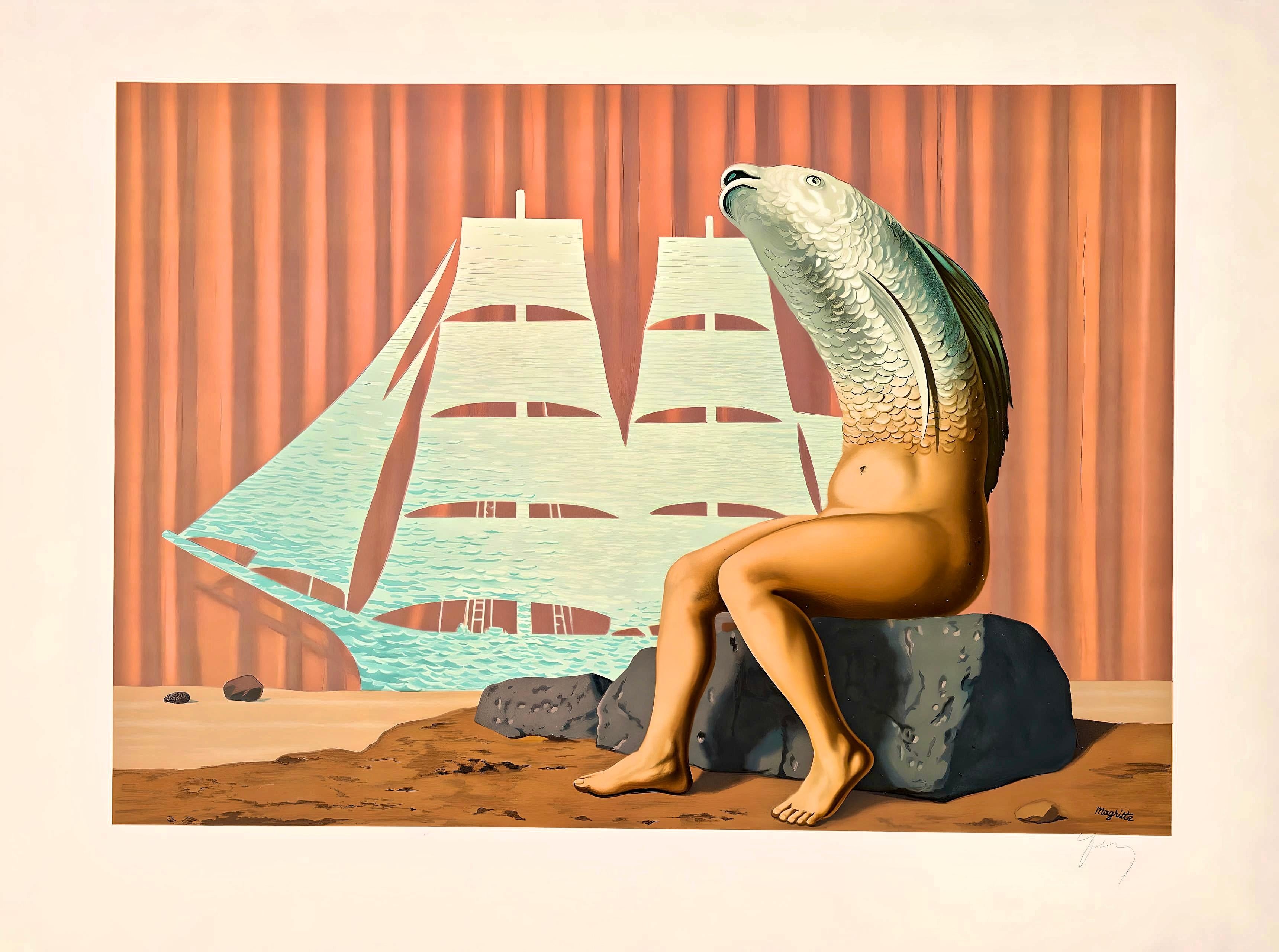 Magritte, Un Séduisant Navire d'eau de Mer (after) For Sale 2