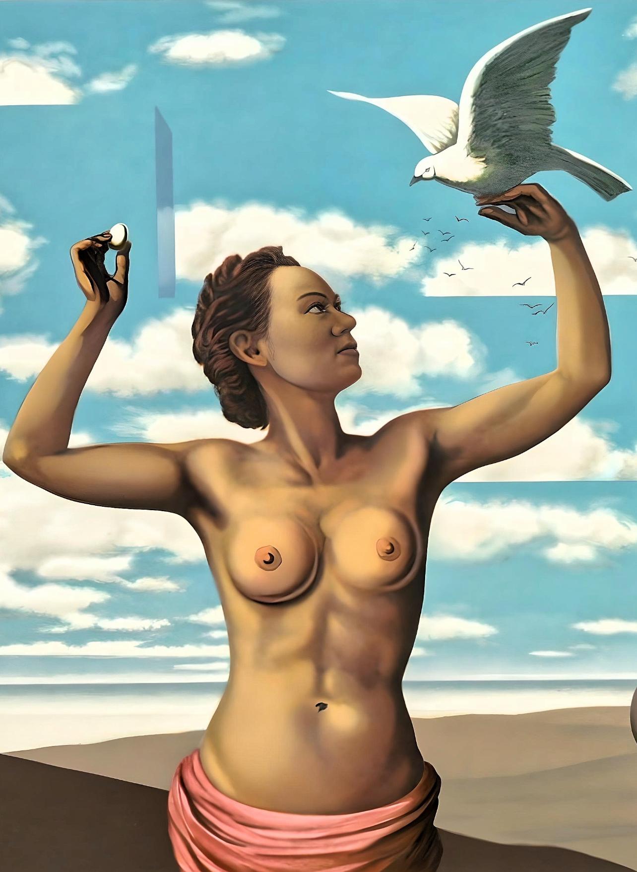 Magritte, Une Jeune Femme Présente avec Grace (after) - Print by René Magritte