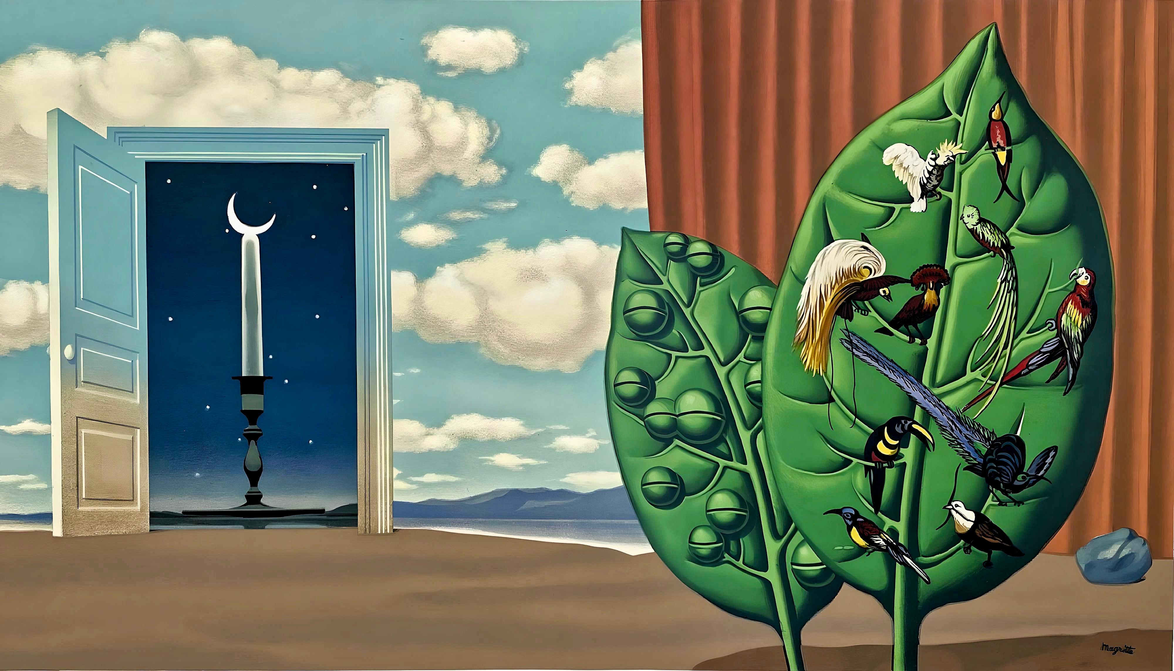 Magritte, Une Porte s'ouvre sur la Nuit Veloutée, extrait de Les Enfants (d'après)