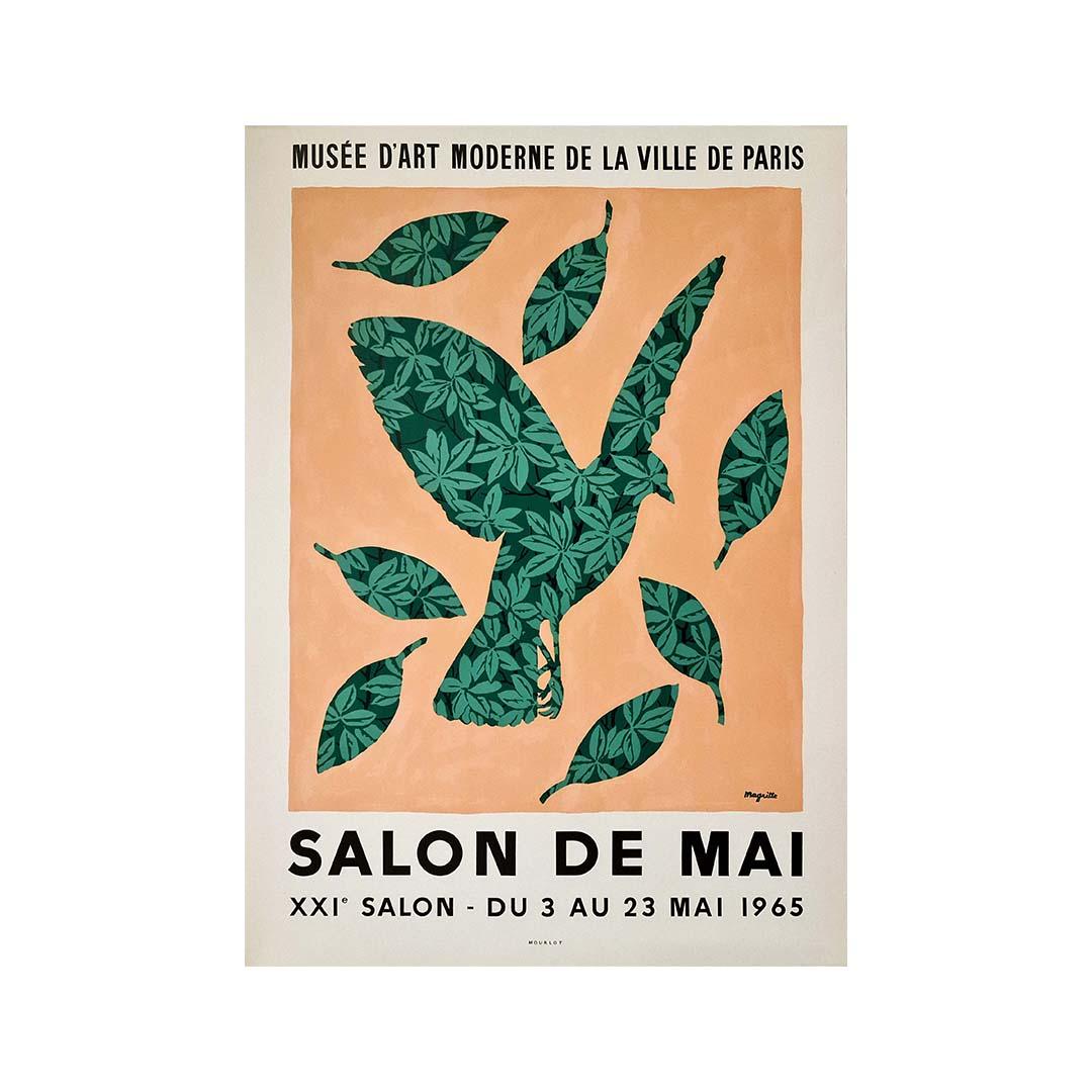 Cartel original de Magritte para el Salón de Mai de 1965 - Museo de Arte Moderno de París - Print Surrealista de René Magritte