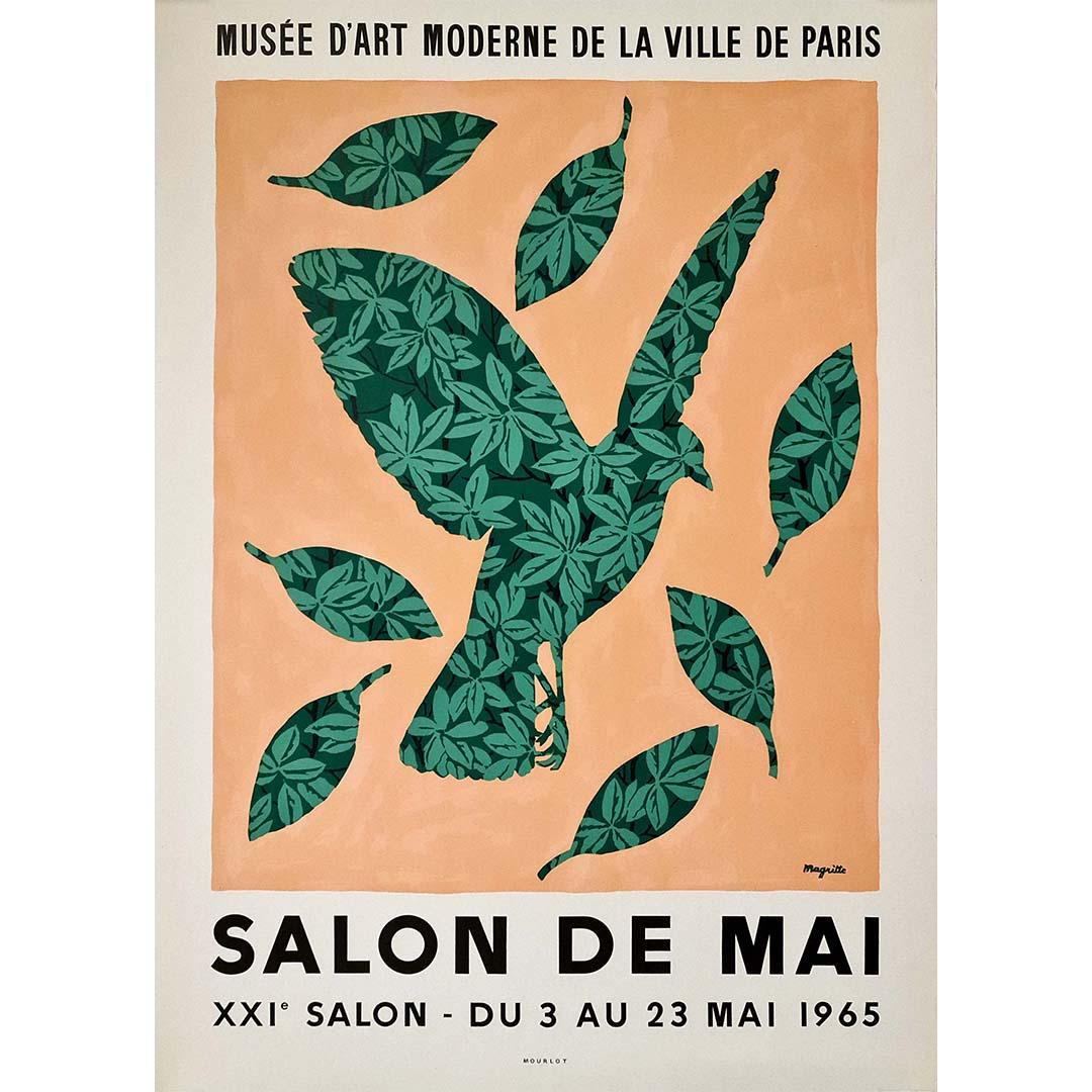 Magritte's original poster for the 1965 Salon de Mai - Musée d'art Moderne Paris - Print by René Magritte