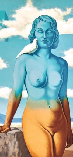 Rene Magritte, A Bombardon Releases its Bouquet of Flames, 1968 (after)