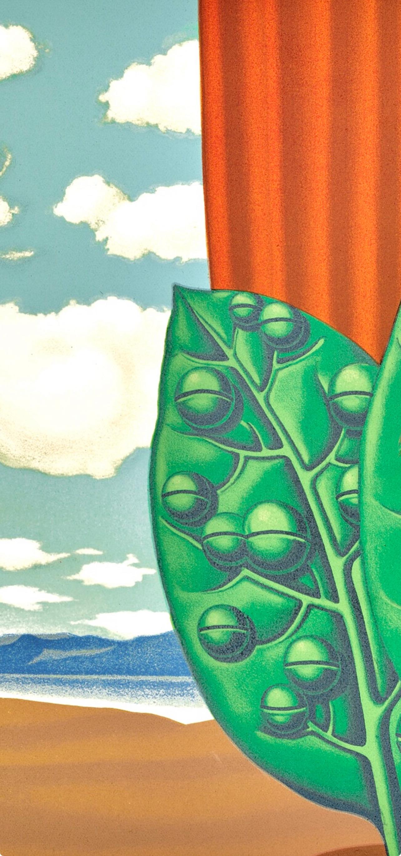 Rene Magritte, A Door Opens onto the Velvety Night, 1968 (after) - Beige Still-Life Print by René Magritte