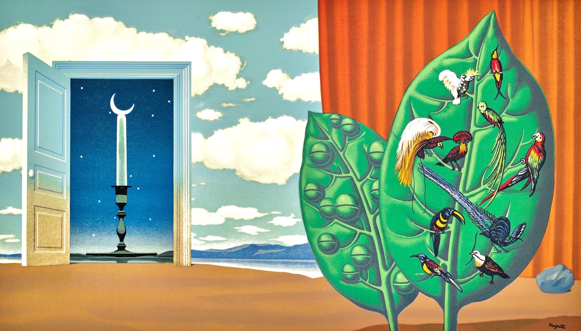 Rene Magritte, Eine Tür öffnet sich zur samtenen Nacht, 1968 (nach)