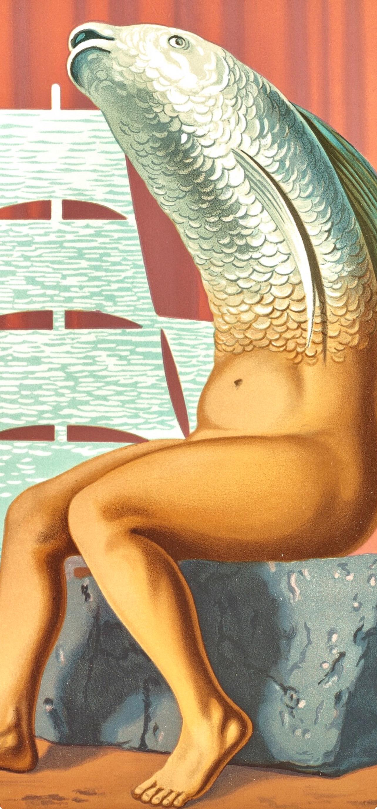 Rene Magritte, Ein verführerisches Meerwasserschiff, 1968 (nach) – Print von René Magritte