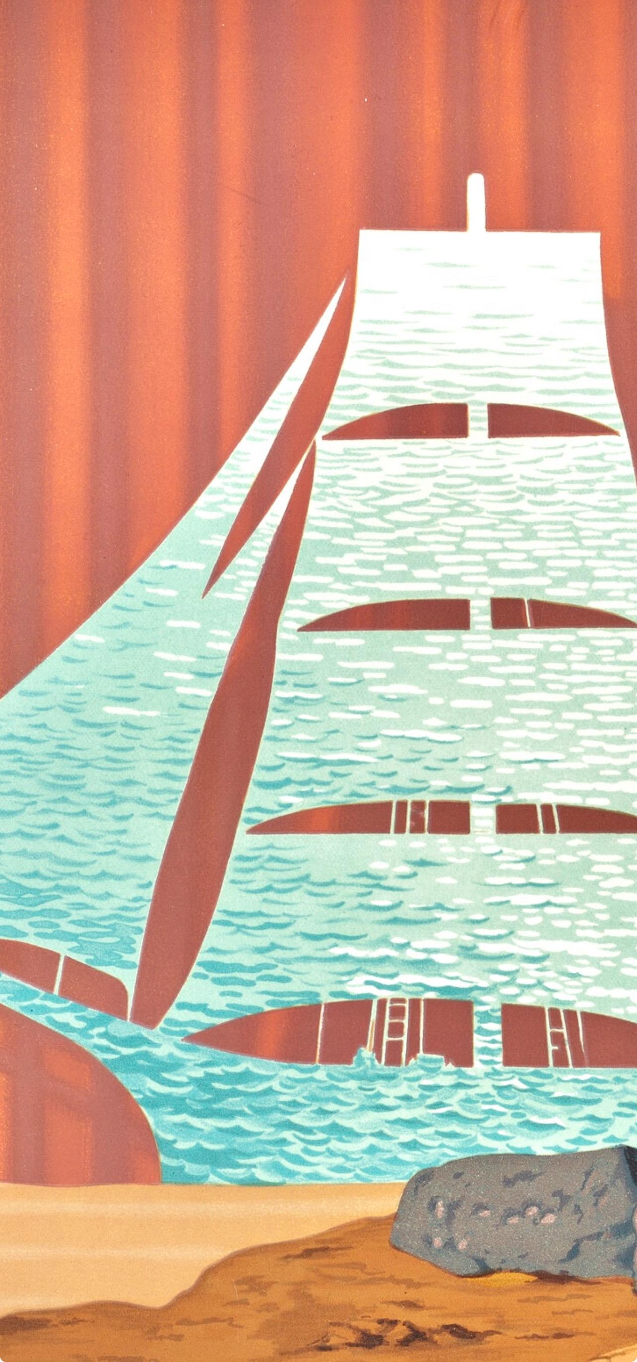 Rene Magritte, Ein verführerisches Meerwasserschiff, 1968 (nach) (Surrealismus), Print, von René Magritte