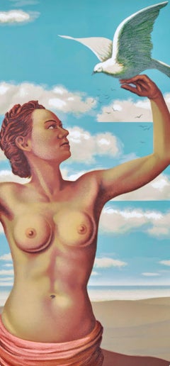 Rene Magritte, A Young Woman Presents with Grace, 1968 (after)