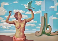 Rene Magritte, A Young Woman Presents with Grace, 1968 (after)