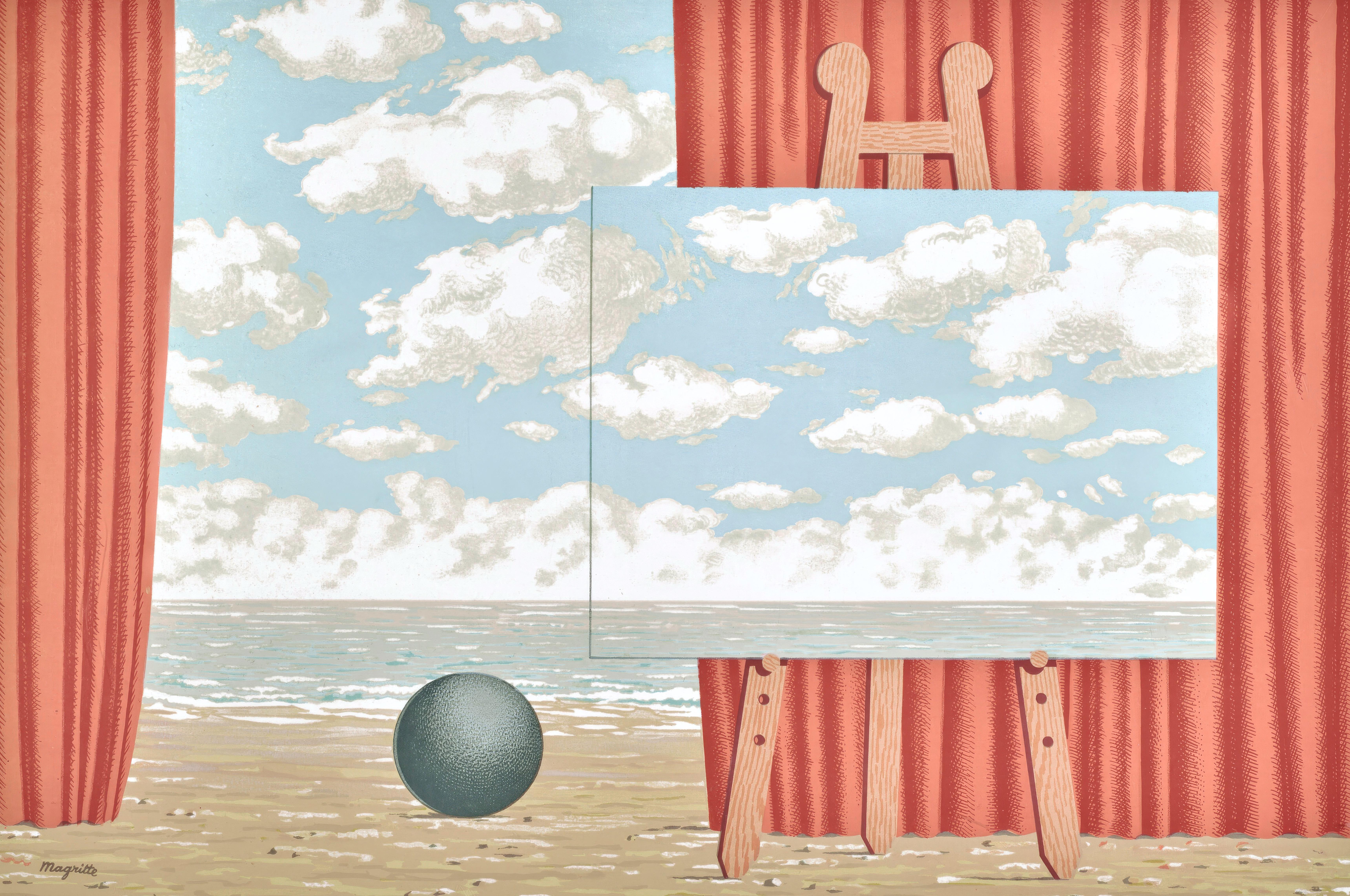 Rene Magritte, A Bombardon Releases its Bouquet of Flames, 1968 (after ...