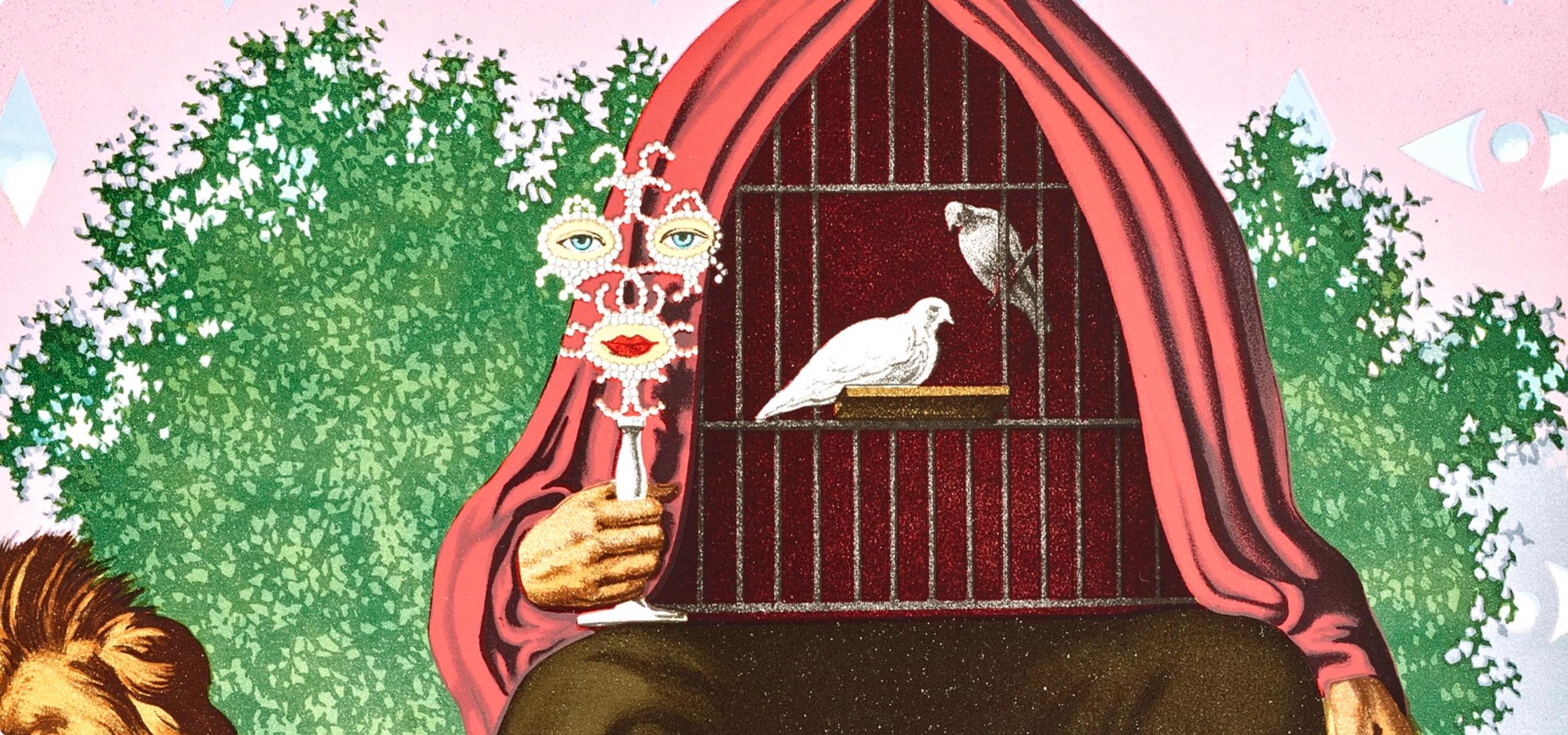 Rene Magritte, Two Turtledoves, in the Warm Penumbra of Their Home, 1968 (after) - Print by René Magritte