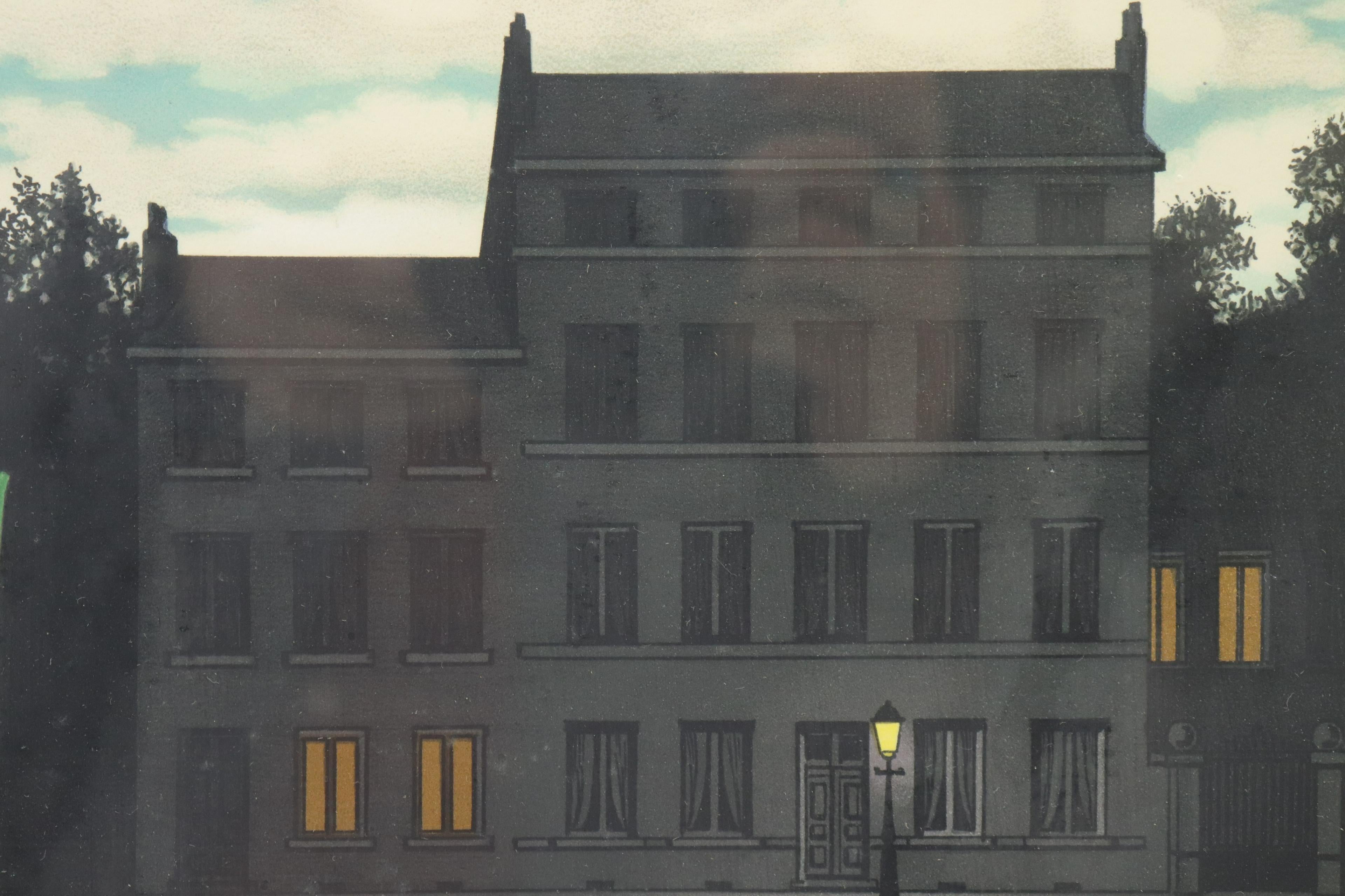 Artista: Rene Magritte (dopo), belga (1898 - 1967)
Titolo: (da les Enfants Trouvés) Les Claires-Voies d'un Jeune Regard Embaument La Fête d'un Vieil Arbre
Anno del dipinto originale: 1952
Anno di stampa della litografia: 1968
Carta: Velin