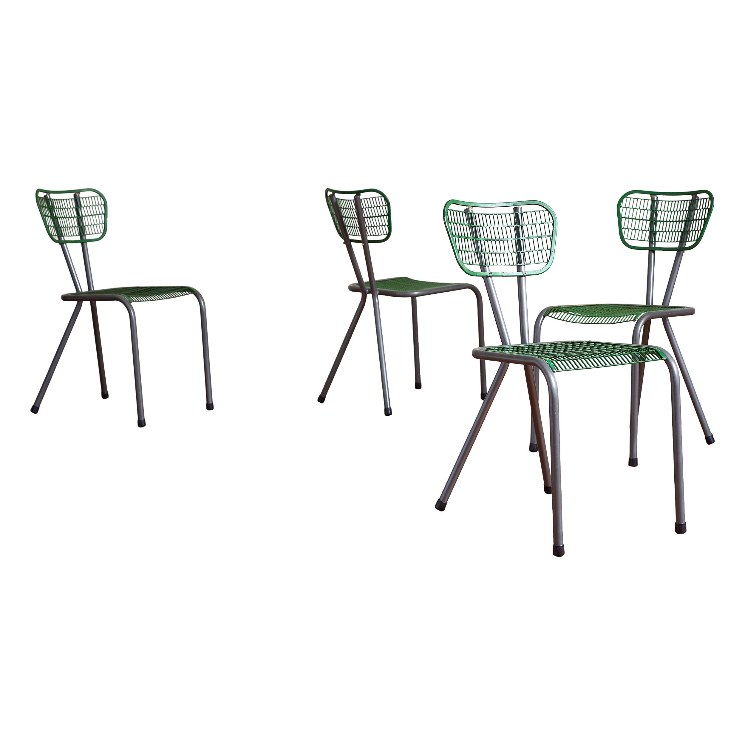 Rene Malaval Perforated Chairs - set of 4 For Sale