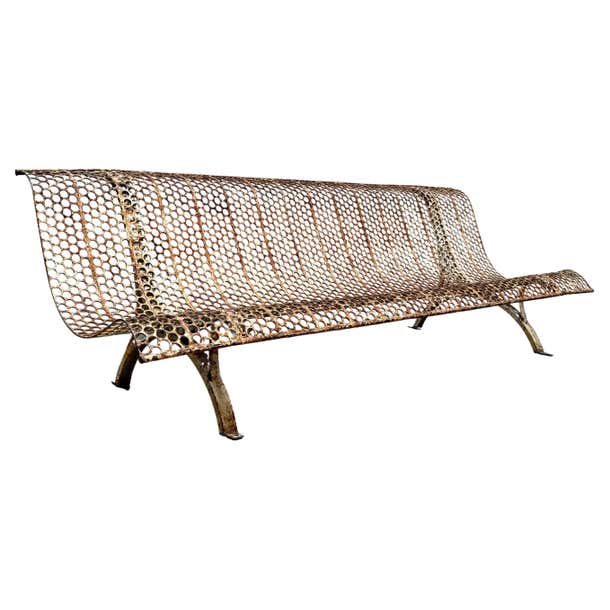 Remaval Bench René Malaval Public Park Bench, 1950s France For Sale at 1stDibs