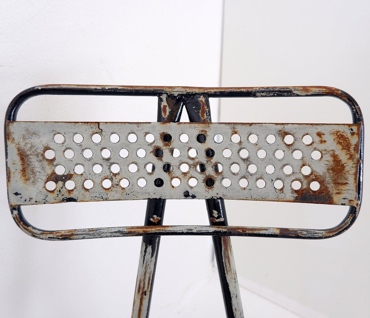 Rene Malaval 'Radar' Metal Mid-Century French Garden Chairs Set of 2 For Sale 7