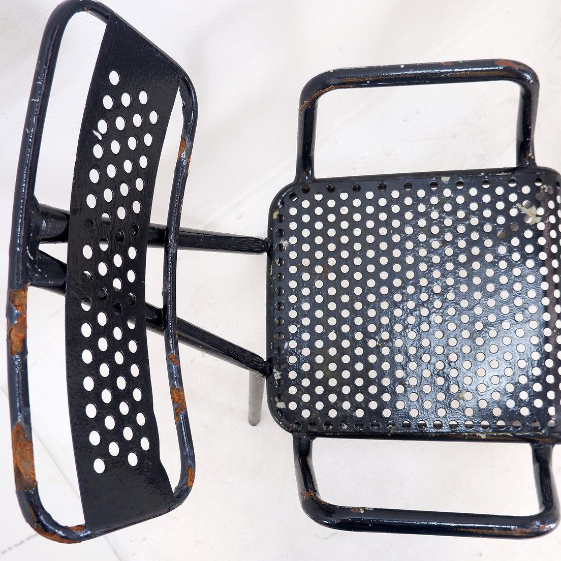 Rene Malaval 'Radar' Metal Mid-Century French Garden Chairs Set of 2 For Sale 11