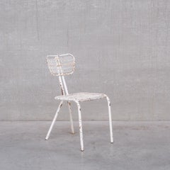 Set di quattro sedie da giardino francesi di metà secolo in metallo di Rene Malaval 'Radar'