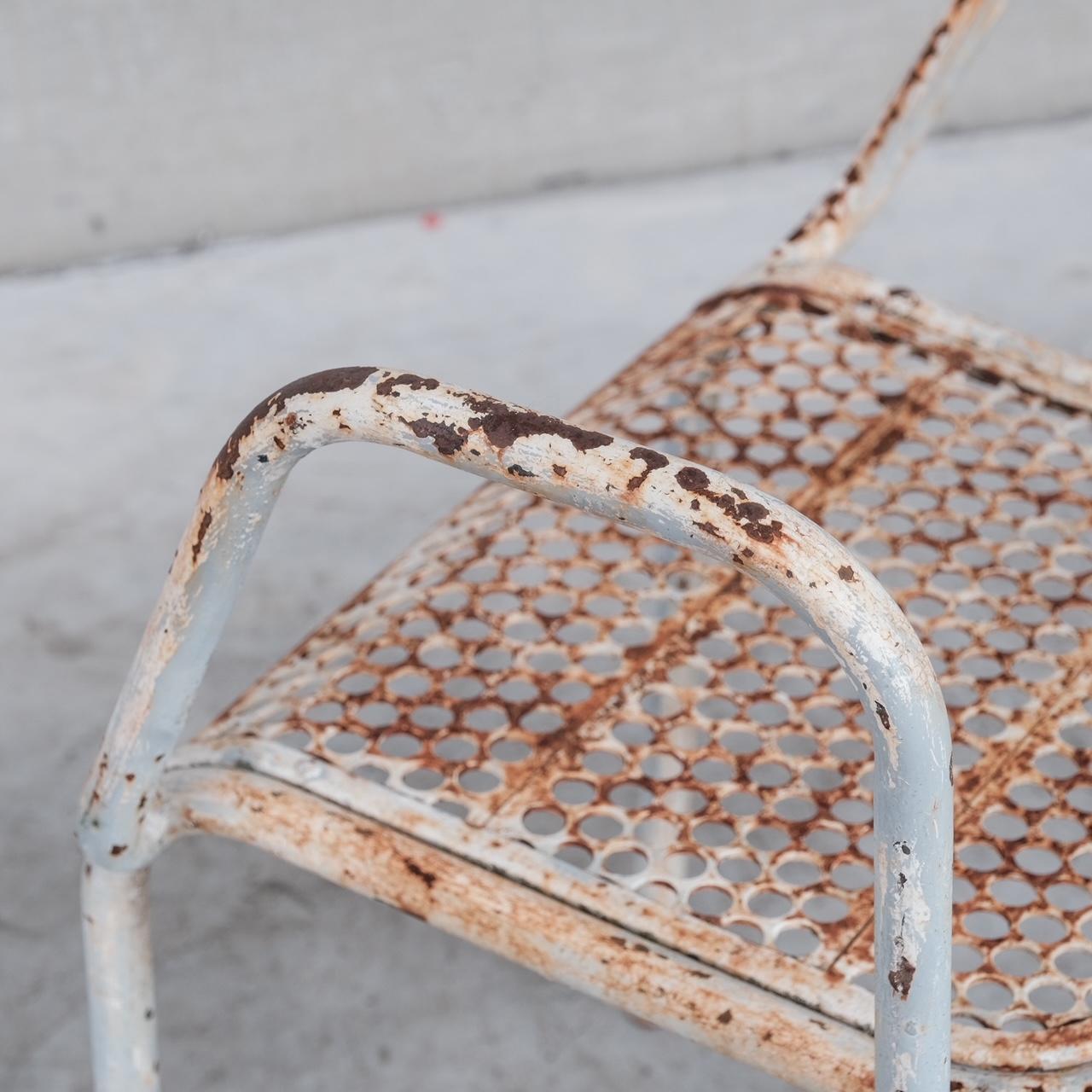Rene Malaval 'Radar' Metal Mid-Century French Garden Chairs Set of Four 4