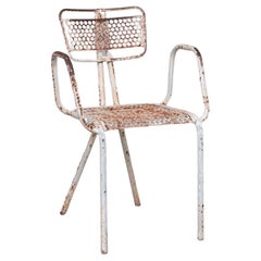 Französische Gartenstühle „Radar“ aus Metall, Mid-Century, Vierer-Set