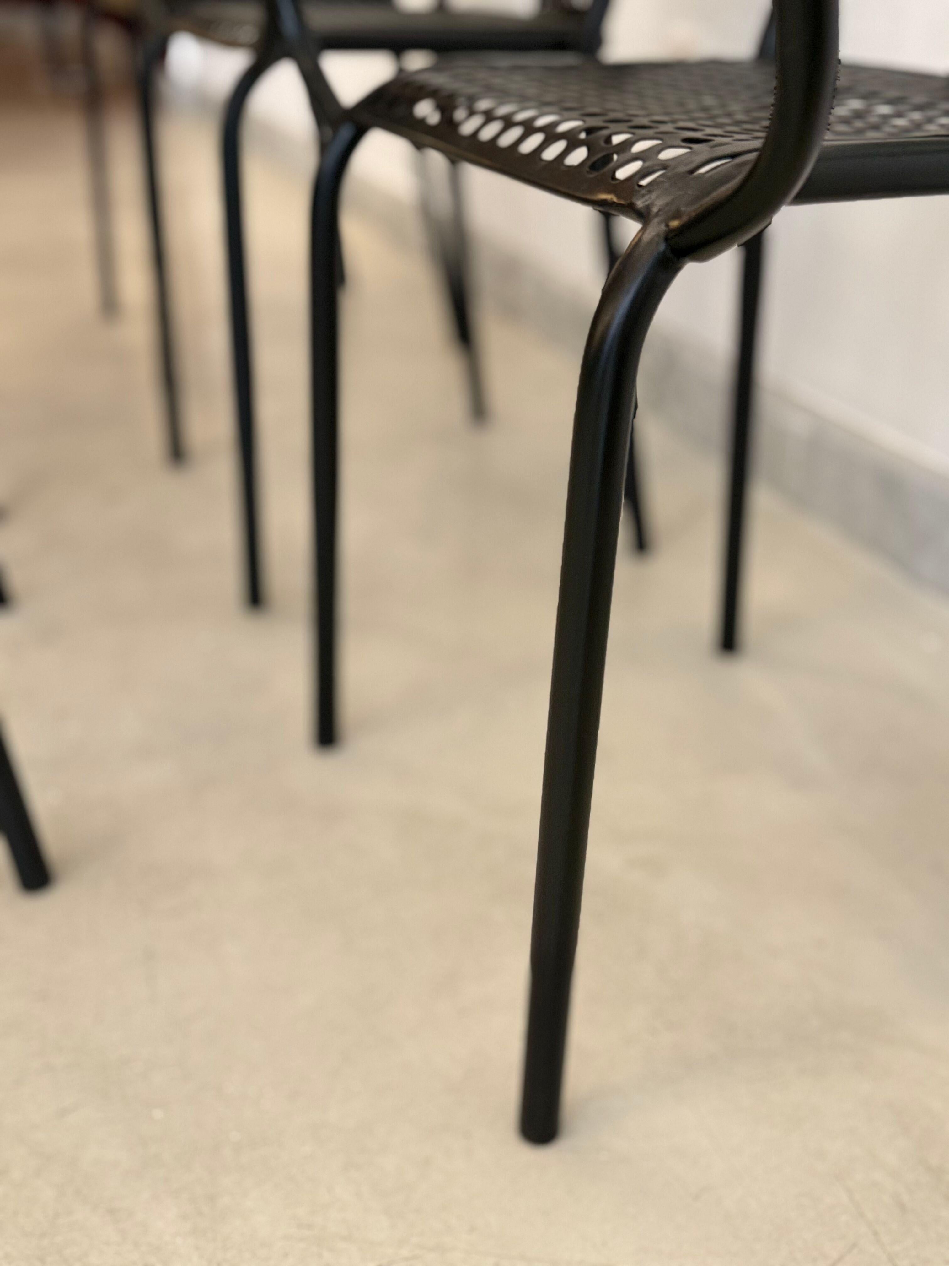 René Malaval Vintage Set of 6 Garden Chairs, circa 1955 For Sale 3