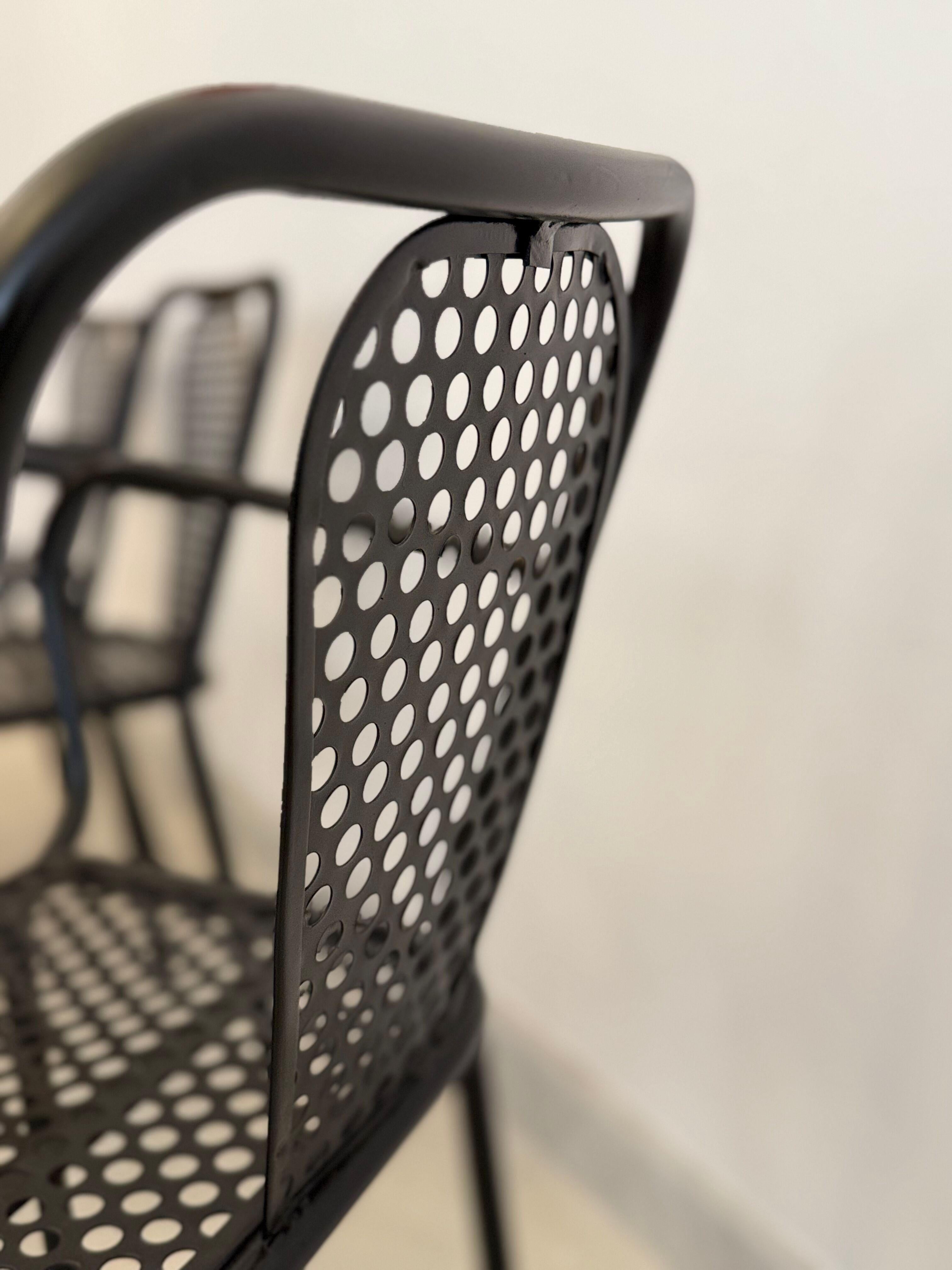 Metal René Malaval Vintage Set of 6 Garden Chairs, circa 1955 For Sale