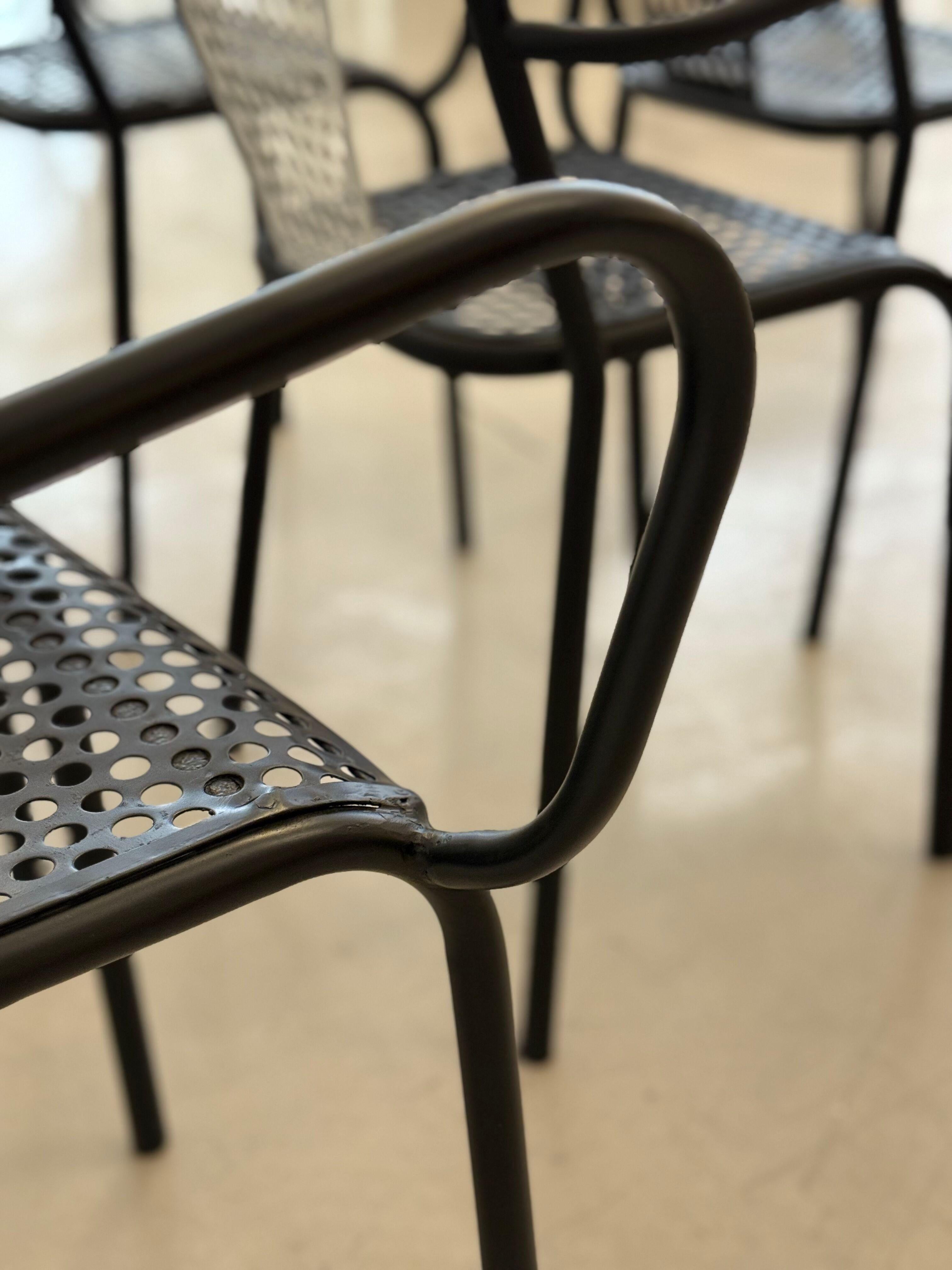 René Malaval Vintage Set of 6 Garden Chairs, circa 1955 For Sale 2