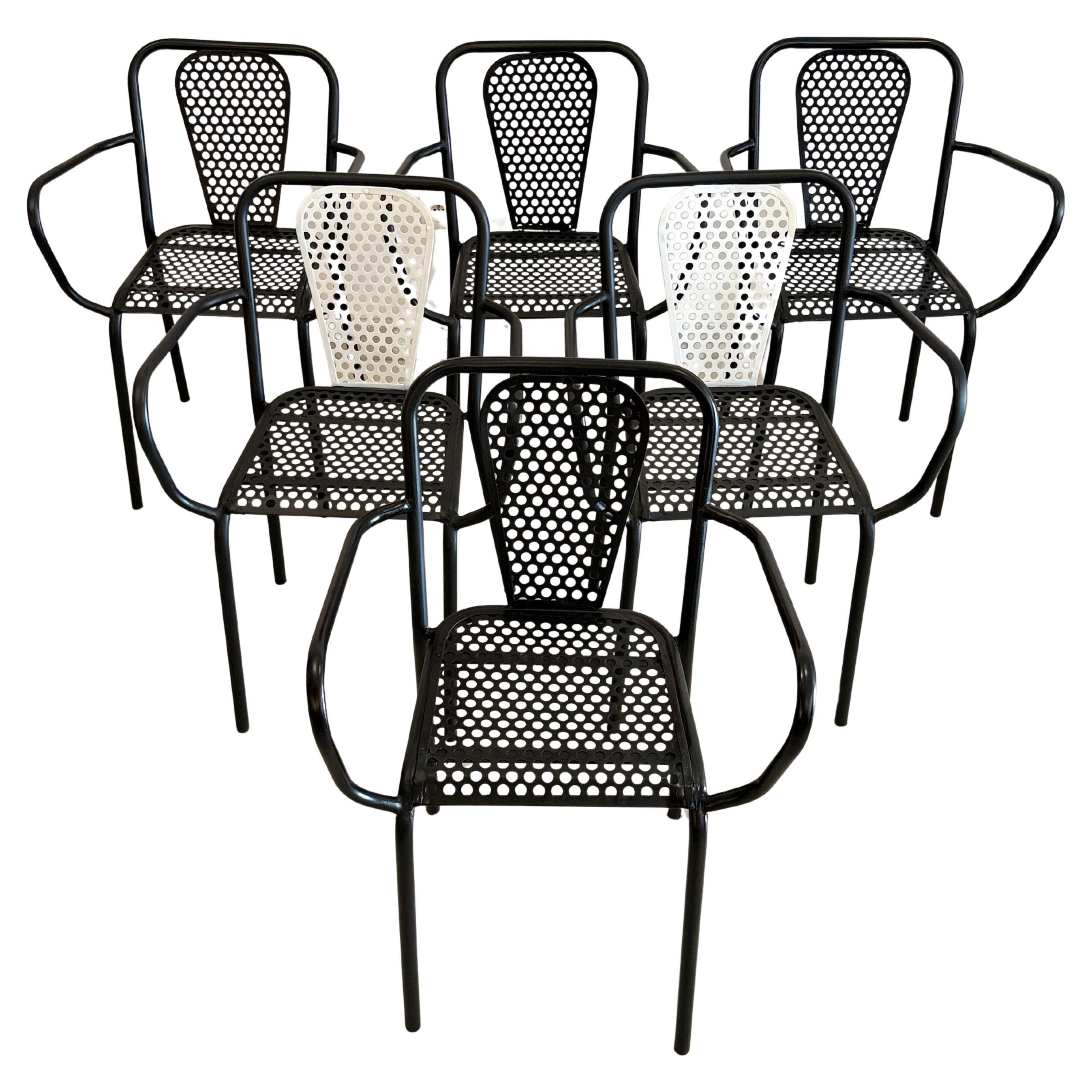 René Malaval Vintage Set of 6 Garden Chairs, circa 1955 For Sale