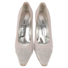 René Mancini Silk, Lace, and Leather Stilettoes / Shoes