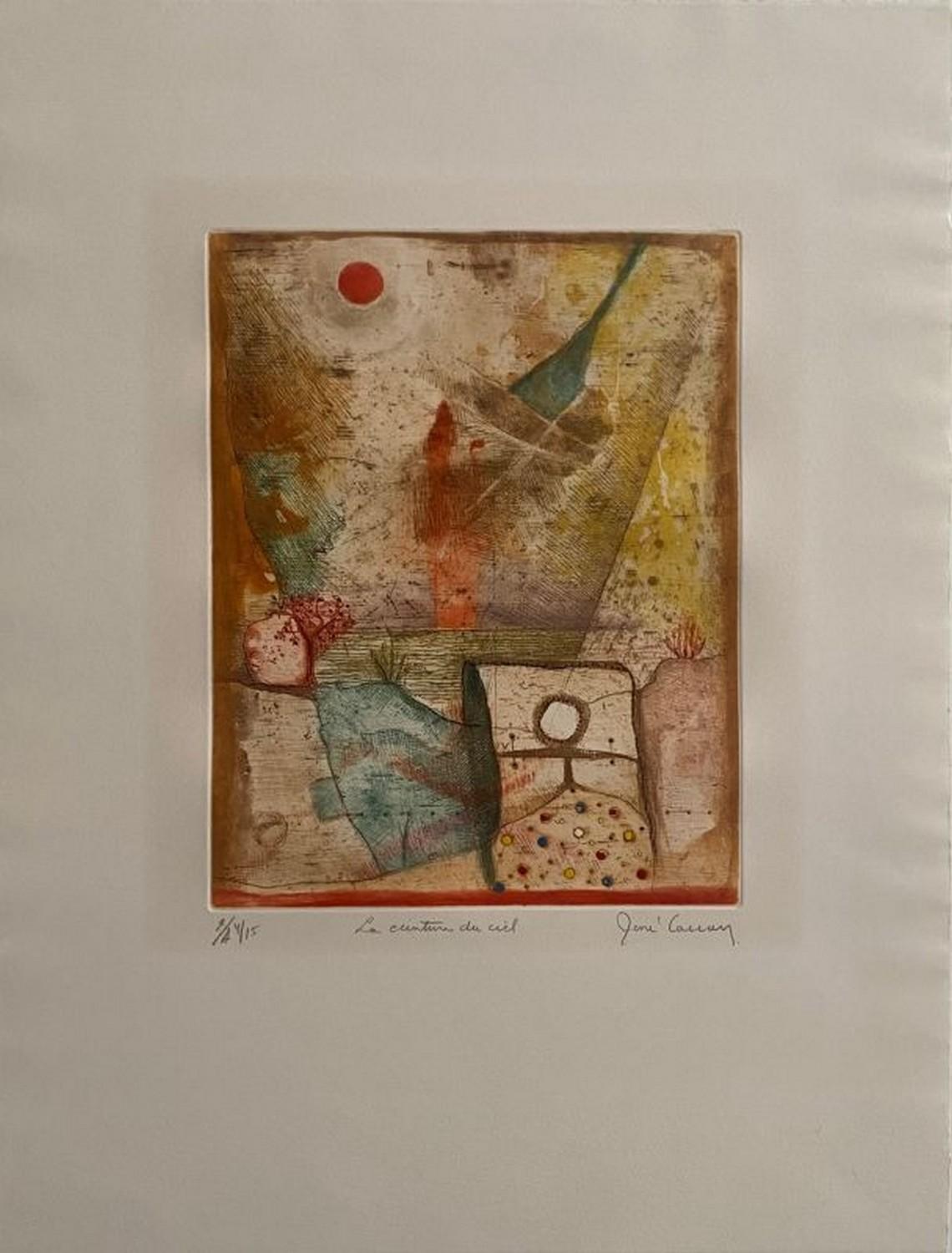 René Marcel Carcan Abstract Print – Himmelsgürtel