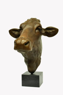Aleida Blaarkop Dutch Cow Bronze Sculpture Bos Taurus Animal Contemporary