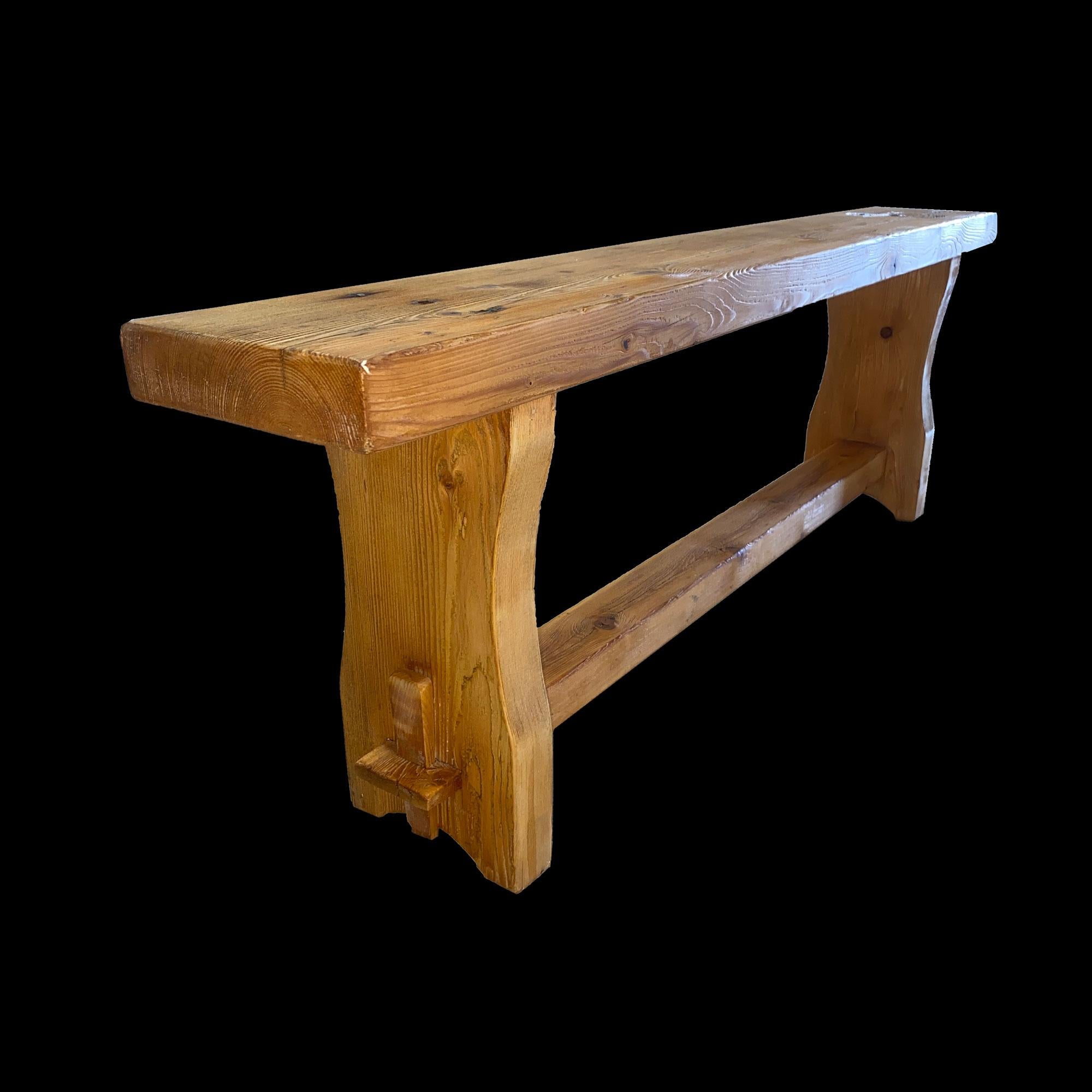 Mid-Century Modern René Martin cabinetmaker of Charlotte Perriand Meribel arolle bench 1948 For Sale