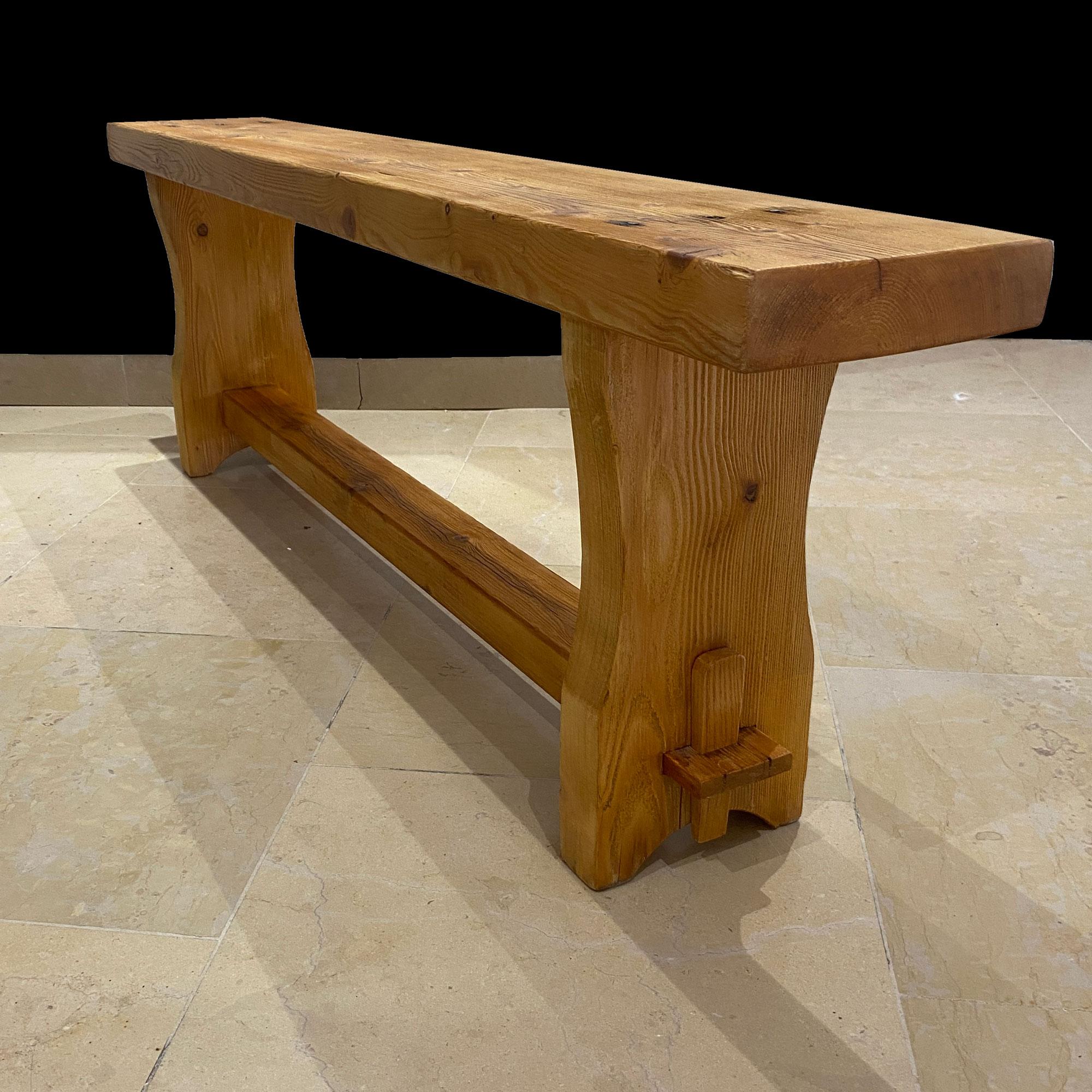 Wood René Martin cabinetmaker of Charlotte Perriand Meribel arolle bench 1948 For Sale