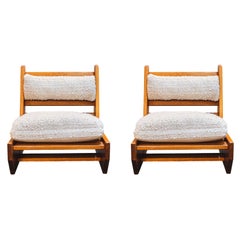 René Martin, Pair of Low Chairs, circa 1960, France