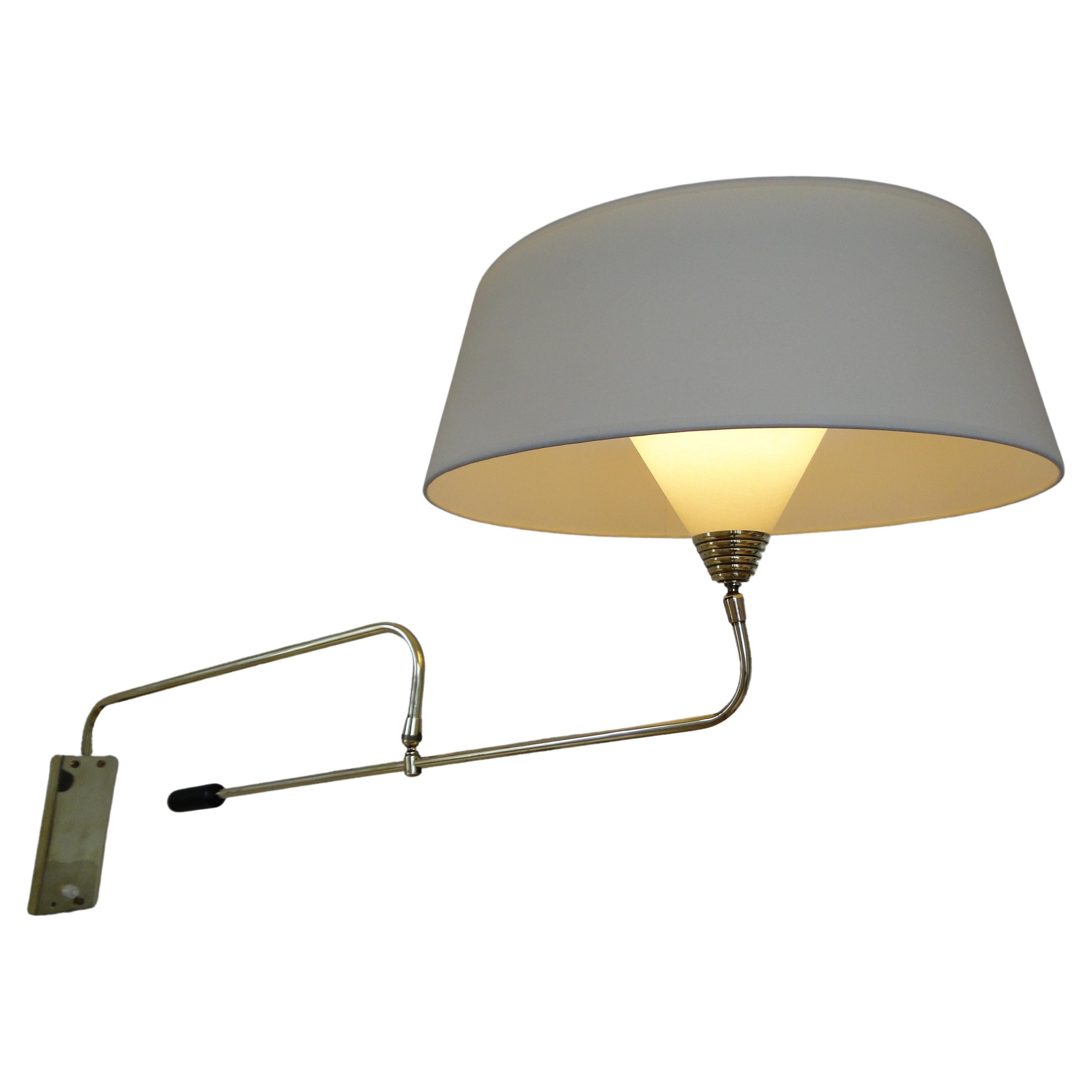 Mid-Century Modern Rene Mathieu Arlus Lunel French Counterweight Multi Adjustable Wall Lamp Brass  For Sale