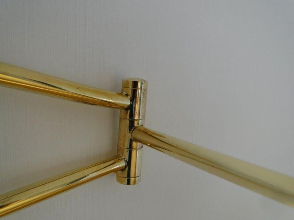 Rene Mathieu Large Vintage Brass Double Arms Adjustable Diabolo Wall Lamp France 5