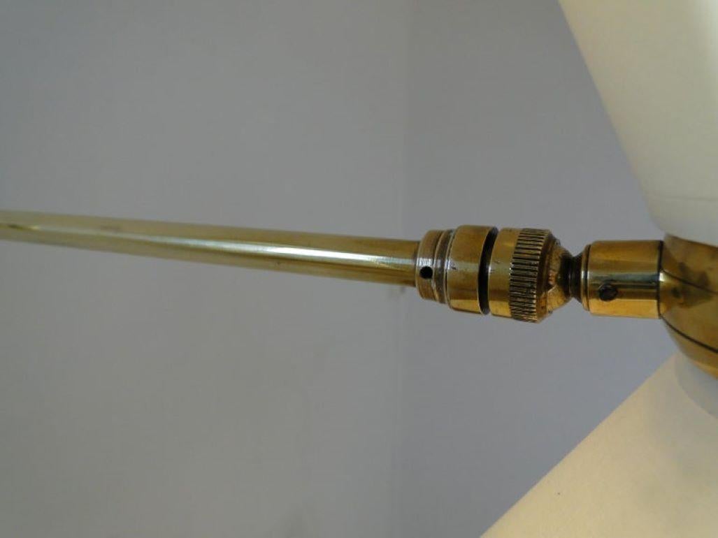 Rene Mathieu Large Vintage Brass Double Arms Adjustable Diabolo Wall Lamp France 11