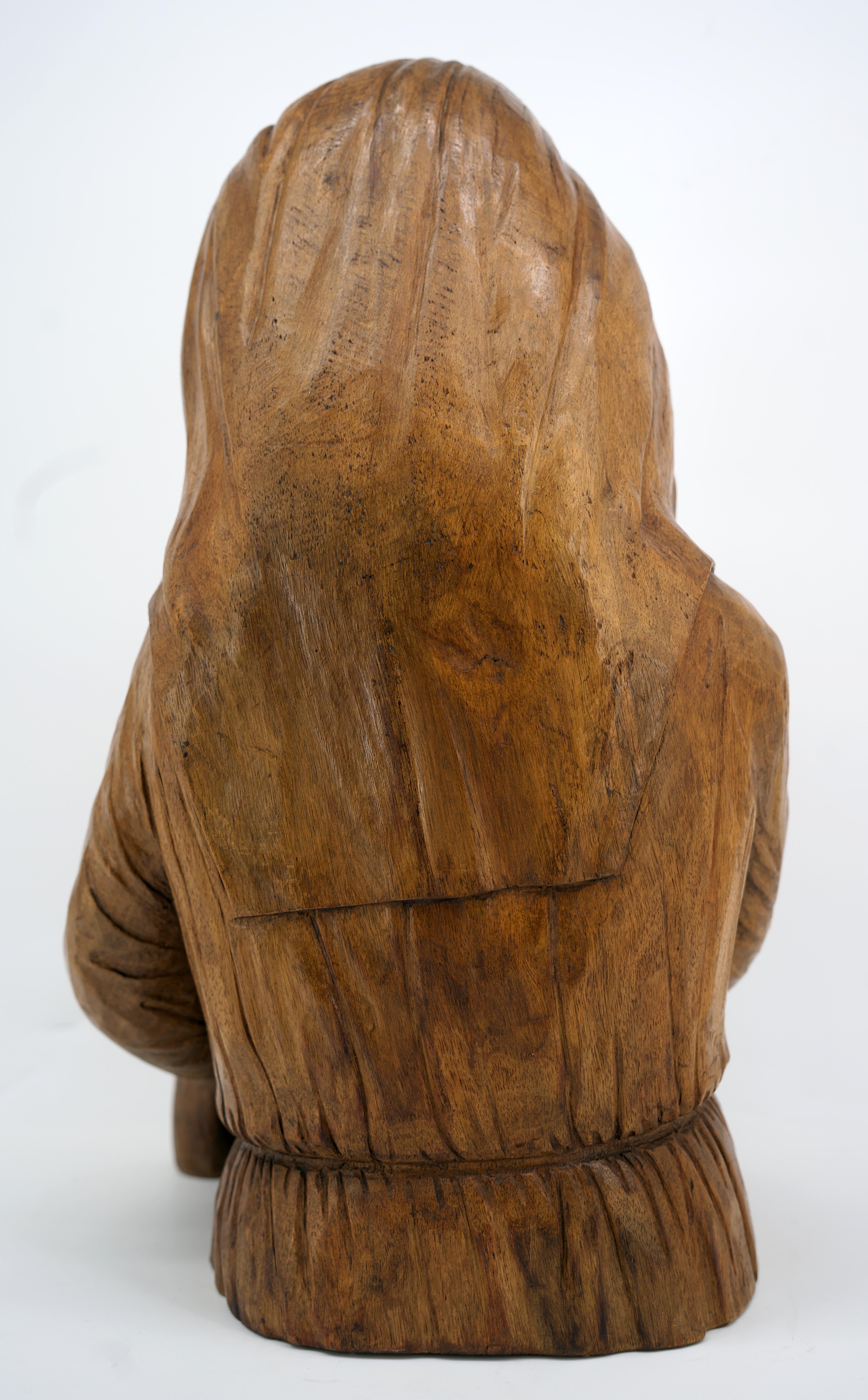 Legno Rene Mercier, pezzo unico - Scultura natalizia di Mother & Child, 1920 in vendita