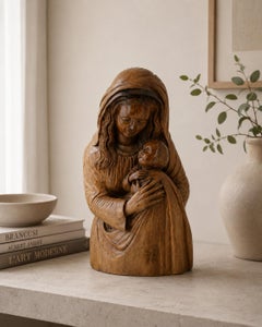 Rene Mercier Unique Piece - Christmas Mother & Child Sculpture, 1920